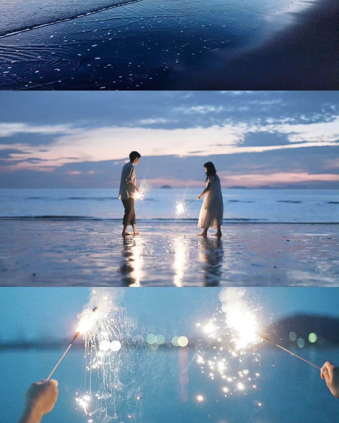 岩倉しおりさんのインスタグラム写真 - (岩倉しおりInstagram)「海で花火。」8月23日 23時31分 - iwakurashiori