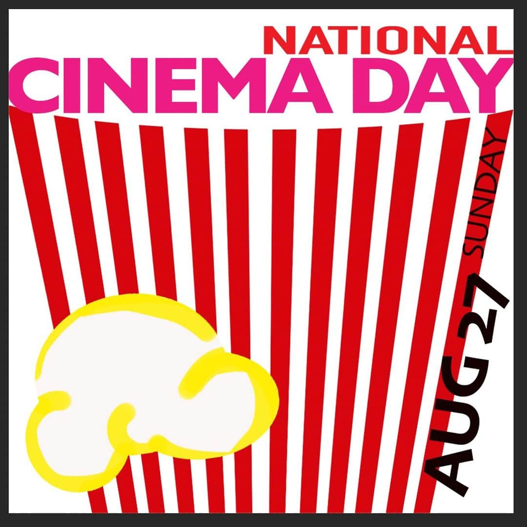 ラファエル・スバージのインスタグラム：「THIS Sunday is #nationalcinemaday and all movies are only $4!  Now is the chance to see that movie you wanted to see all summer.  OR! Come see it AGAIN!   We dream in cinema. And those chills and thrills — the roar of laughter, the cheers of the crowd, the shrieks of horror — are never better than in your favorite movie theater. Last year, The Cinema Foundation (TCF) created National Cinema Day and over 8 million (!) moviegoers stormed the box office and made international headlines. Moviegoing and movie theaters were back and better than ever.   This year, TCF hopes to continue that momentum by celebrating the labor of the thousands of ushers, projectionists, managers, and everyone else who brings the magic of the movies — including those you star in — to your neighborhood cinema. As your local movie house continues to thrive following the pandemic, we hope you can help us celebrate them and your own love of moviegoing. @thecinemafoundation #theCinemaFoundation」