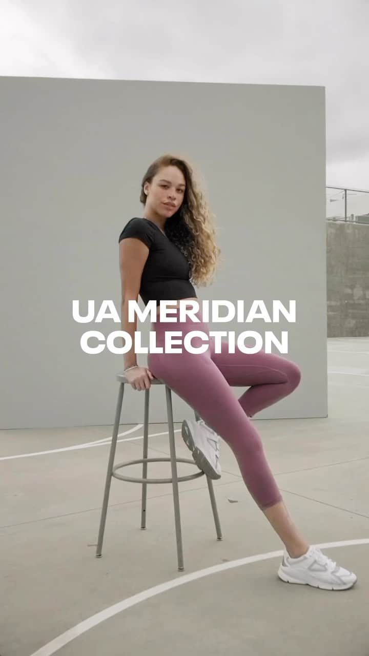Under Armourのインスタグラム：「Our softest legging just got BETTER😍 #UAMeridian is now designed with a stay-put, high-rise waistband that sculpts your body for an insanely flattering fit.」