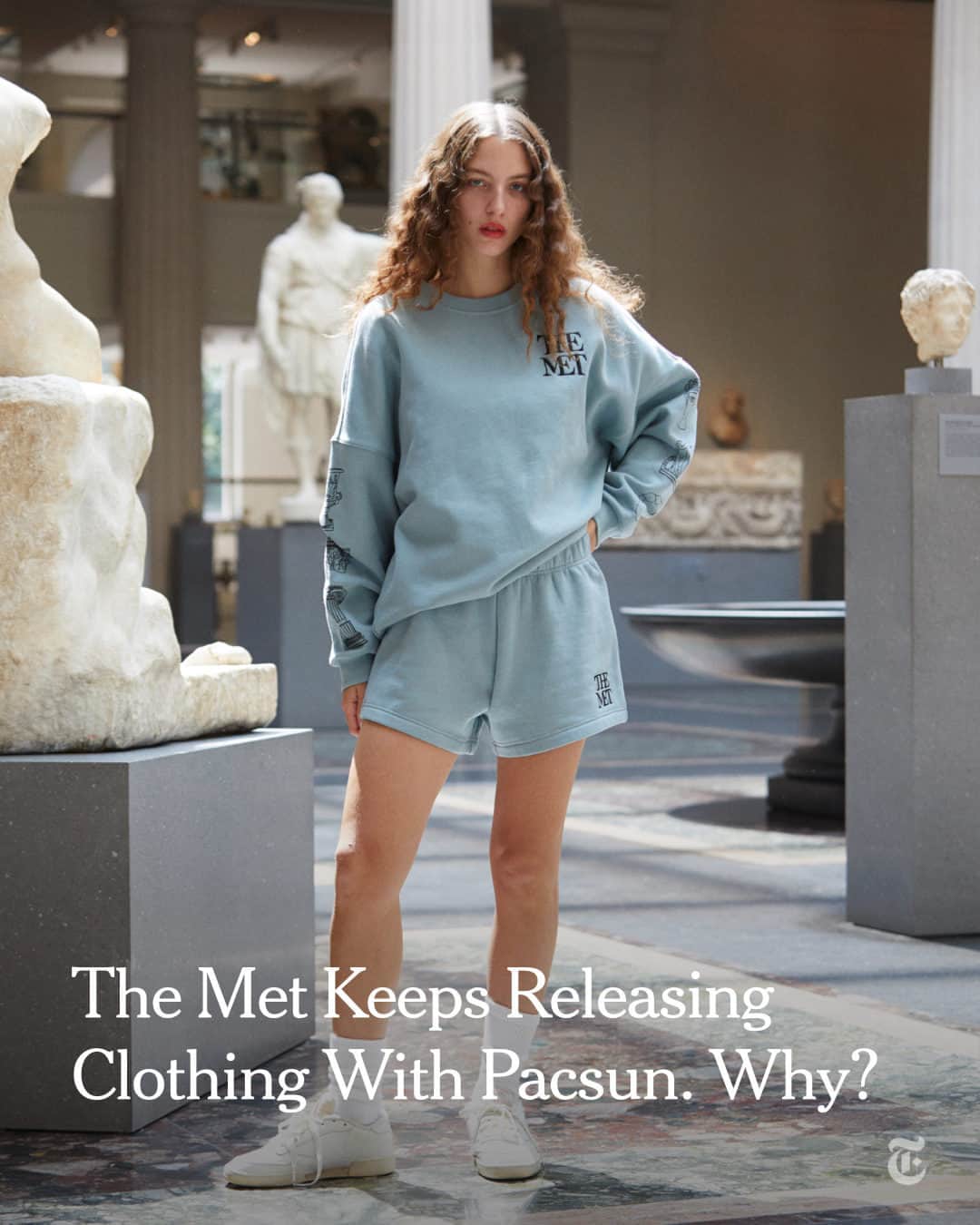 New York Times Fashionのインスタグラム：「When Pacsun, the brand known for selling skate and surf wear at malls, announced last year that it would release a clothing collection in partnership with the Metropolitan Museum of Art, some reactions could be summed up as: Why?  After releasing three collections with @themet, Pacsun will release a fourth this week. The brand’s partnership with the Met is the latest step in a larger pivot for the company known formally as Pacific Sunwear of California, which filed for bankruptcy in 2016.  In recent years @pacsun has attempted to move away from the type of sun-dappled leisure wear it had come to epitomize. Now it is focusing on streetwear and using apparel partnerships as a means of resonating with its predominantly young customers. Some of those partnerships, like the collection Pacsun released with Fear of God, a cult streetwear label, have been more obvious than others, like its line with the magazine Playboy.  The new line, which is inspired by the museum’s collection of Greek and Roman statues, includes a mesh long-sleeve shirt printed with the Marble Head of an Athlete. In an interview with The New York Times, Brieane Olson, the chief executive at Pacsun, said that any dissonance was part of the line’s draw. “I think that feeling of being surprised that we’ve done something like this is a real positive,” she said.  Tap the link in our bio to read more from @callieholtermann about the Met and Pacsun’s unexpected collaboration. Photos via Pacsun」