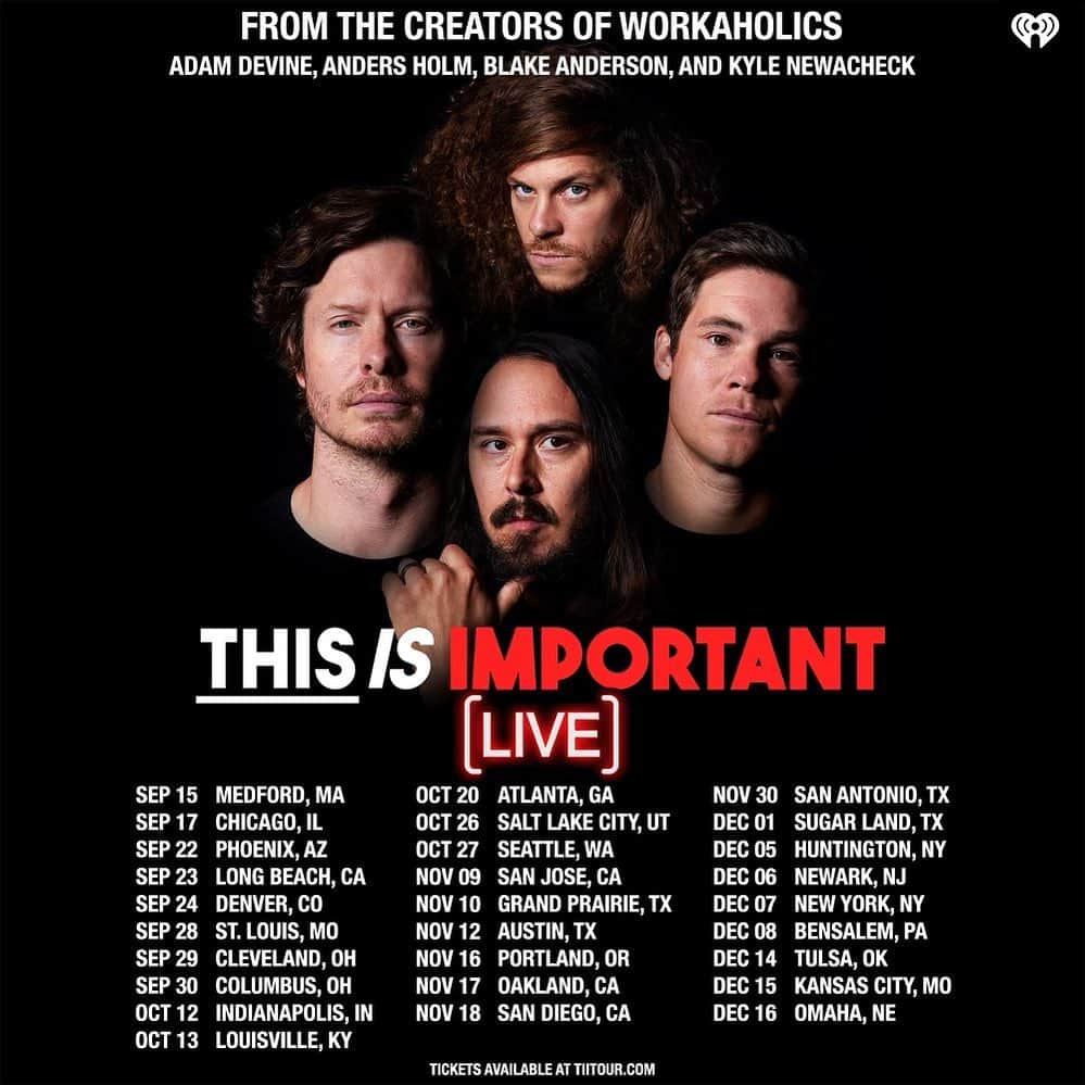 アダム・ディバインのインスタグラム：「ALL OF THE TOUR DATES. We just added the second half. Pre sale for the new dates starts tomorrow at 10am EST. link in bio. The FERVOR is real. Get them tix!」
