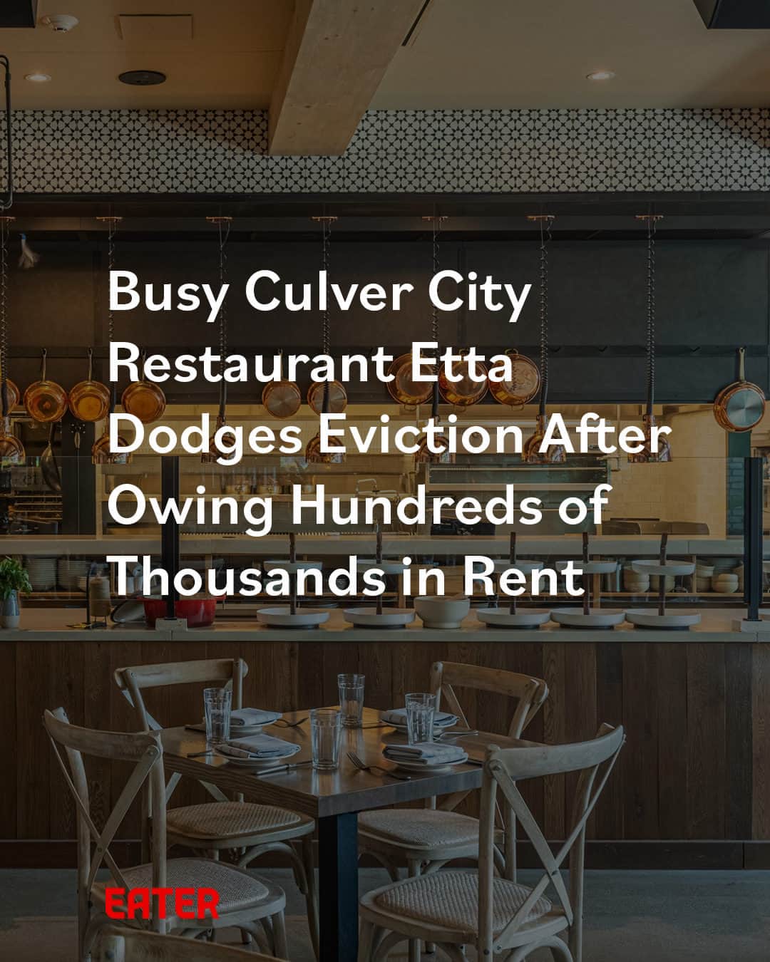 Eater LAのインスタグラム：「Culver City restaurant Etta (@ettarestaurant_la), which opened in September 2021, faced eviction for months over the alleged nonpayment of hundreds of thousands of dollars in back rent. Eater has also learned that multiple staff members have been laid off or furloughed in August. It’s part of a series of setbacks for Etta Collective, the restaurant group that also operates two Ettas in Chicago, and another in Scottsdale, Arizona. The restaurant remains open for business.  Landlord Ivy Station Hotel, LLC, a subsidiary of major LA-based property developer Lowe, filed an LA County eviction notice on June 28 and again on Friday, August 4 against Etta. After the publication of this article, Ivy Station sent a statement to Eater to confirm that it had “reached an agreement to amend the lease and withdraw the eviction proceedings.”  Two staffers told Eater that they realized they lost their jobs only after losing access to their email The second eviction notice arrived as Etta Collective laid off multiple senior staffers in the past week at the corporate level, including marketing, human resources, and other operations. Etta Collective partner David Pisor told Eater on Monday that he was “right-sizing” the company that was burdened with payroll expenses.  Read the full story, written by Eater LA lead editor Matthew Kang (@mattatouille), by tapping on the link in bio.   📸: @wonhophoto」