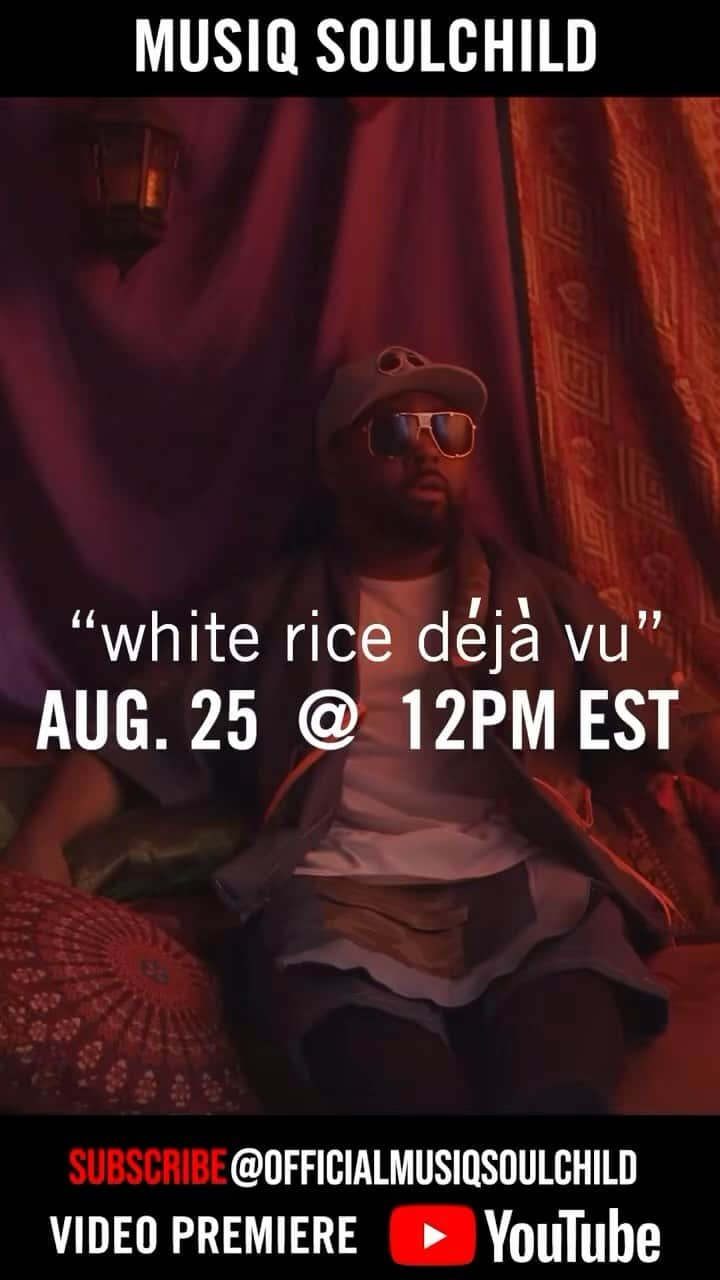 ミュージック・ソウルチャイルドのインスタグラム：「NEW VIDEO ALERT  i could lay here with you till the day switch ooooooo love like a shot of henny, i would chase it ooooo you would think it’s white rice by the way we spoon  shut the blinds and we sleep till noon better hold tight might be leavin’ soon but can’t leave behind the smell of your perfume girl it feels like dejá vù will i have your love when i need it, need it dejá vù from the morning light till the evening, evening you wouldn’t mind it if I stayed all night   ✨ white rice dejá vù ✨  Video Premieres Friday, August 25th 12pm EST  YouTube: OfficialMusiqSoulchild  #Subscribe For Alerts #WhiteRiceDejaVu #VictimsAndVillainsAlbum #NewVideo #MusiqSoulchild」