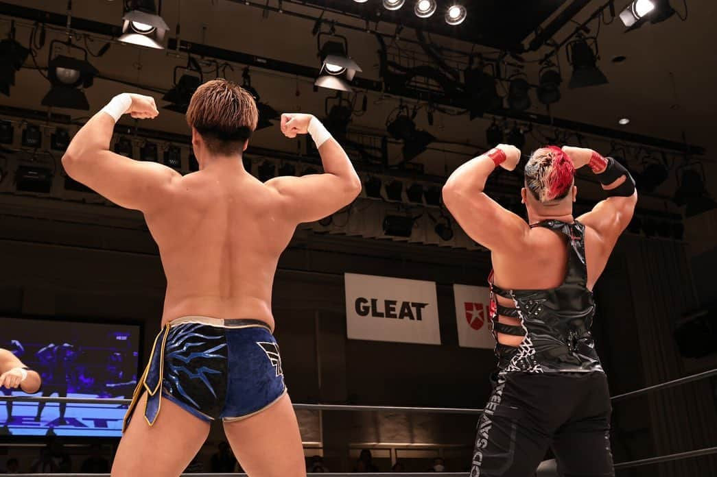 青柳優馬のインスタグラム：「#GLEAT × #ajpw 後楽園大会ご来場いただきありがとうございました💪 ©︎GLEAT」