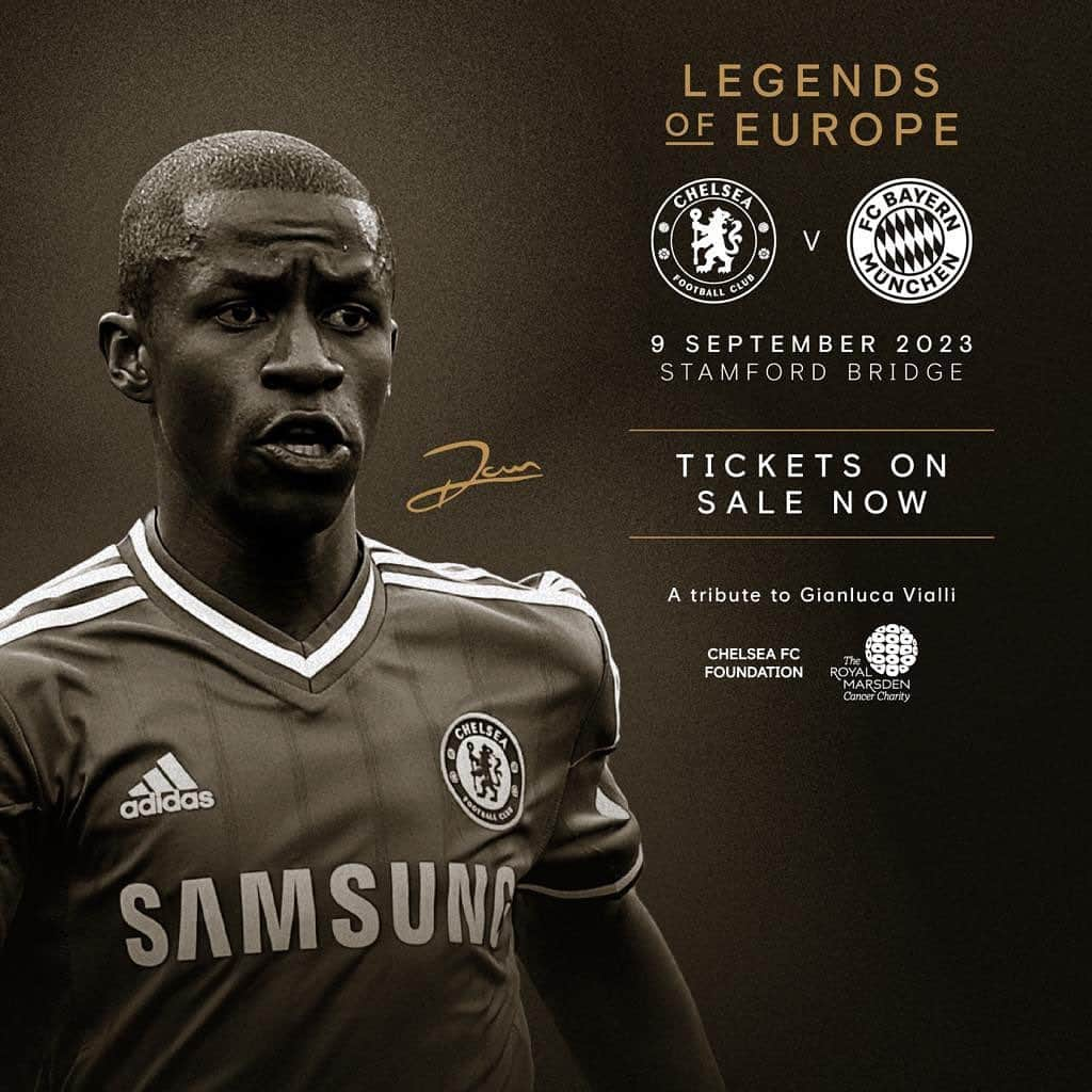 ラミレス・サントス・ド・ナシメントのインスタグラム：「I can't wait to return to Stamford Bridge and join some of my ex-teammates and other @chelseafc legends to play in the Legends of Europe match in memory of the late Gianluca Vialli.   Sat 9th Sept...see you there!   É com imenso prazer que  estarei voltando ao Stamford Bridge e me juntando a alguns dos meus ex-companheiros e outros ídolos do @chelseafc para enfrentar os ídolos do Bayern de Munique em partida beneficente em memória de Gianlucca Vialli.  O jogo vai acontecer dia 9 de setembro! Vejo vocês lá!  https://www.chelseafc.com/en/chelsea-legends-vs-bayern-munich-legends」