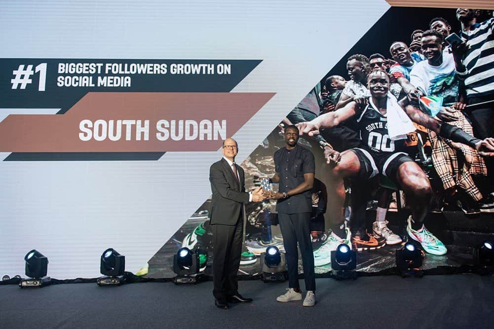 ルオル・デンのインスタグラム：「🥇The FIBA Awards Ceremony took place in Manila ahead of the FIBA World Cup. National Federations are recognized and celebrated for their achievements at the ceremony through a variety of awards.  South Sudan ranked #1 of Federations with Biggest Followers Growth on Social Media. We dedicate this award to all of YOU, the best fan base in the world 🇸🇸」