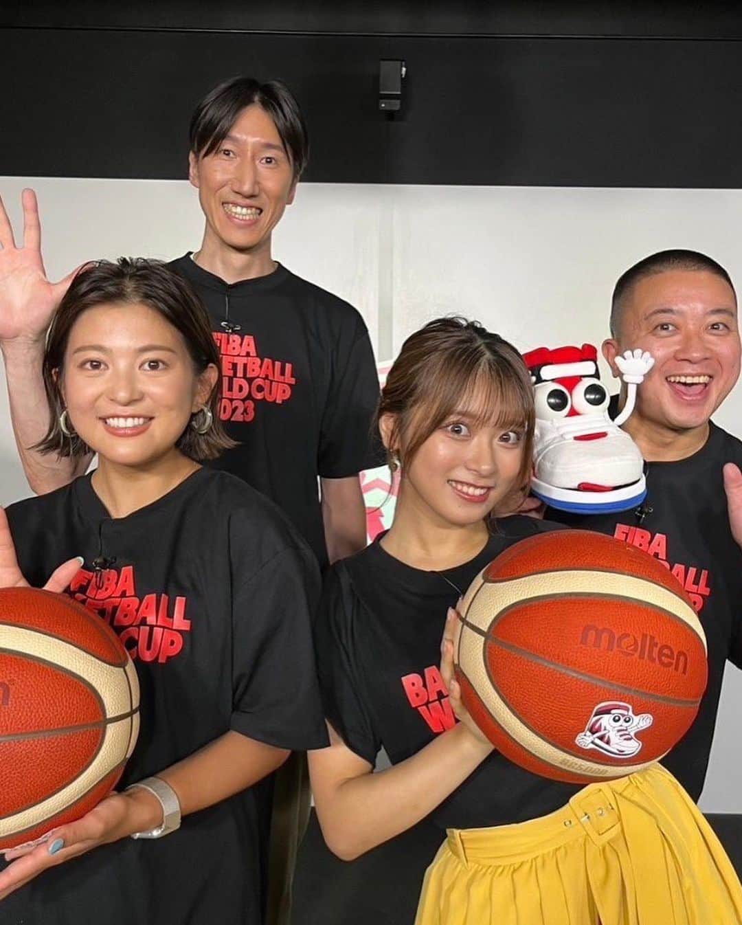 網野友雄のインスタグラム：「本日深夜1時26分からテレビ朝日で放送の真夜中のバスケ☆FIVE　 〜チョコプラ松尾のW杯応援宣言〜第3回に出演させて頂きました！ #AKATSUKIJAPAN  #テレ朝バスケ  #FIBAWC」