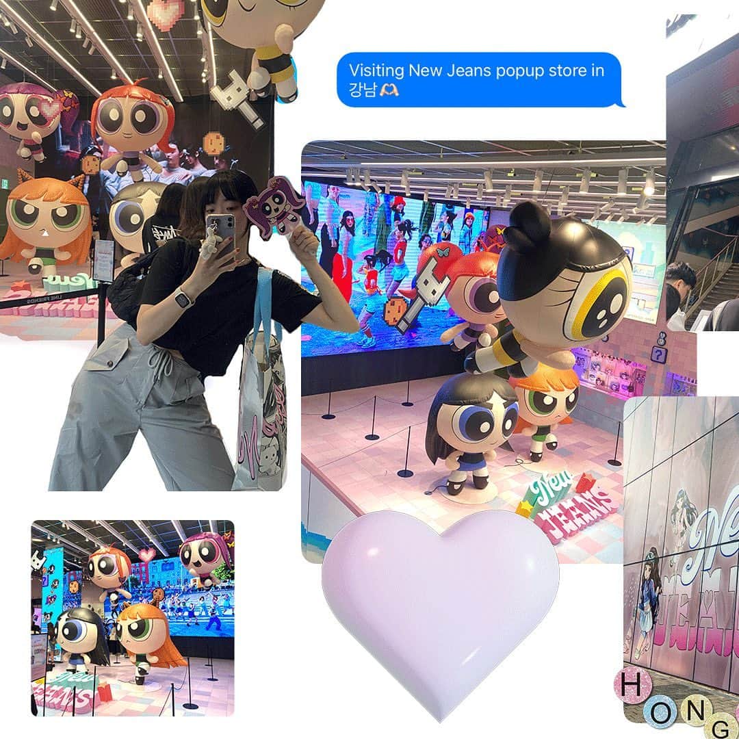 AKIKOのインスタグラム：「« New Jeans, so fresh so clean!» ⸜( ॑꒳ ॑  )⸝⋆*  1. Visited the popup store in Gangnam  2. We actually tried to go to one in Hongdae few days prior but the line was too long…>< 3. Cute merch!!! 4. Got sunburnt watching them perform at Summer Sonic Tokyo 🥵 5. Fav song - Cookie 🍪 🎧 feat 조규성 uniform 😉 6. Been playing inside my head non stop - ETA  江南のポップアップストアは整理券もらいに朝の9時半くらいに並んだら13時ごろに順番が来たかな？ホンデは11時過ぎに並んだら19時になっても順番が来なかった(u_u)  #韓国旅行 #江南 #ニュージーンズ #뉴진스 #라인프렌즈팝업 #newjeans」