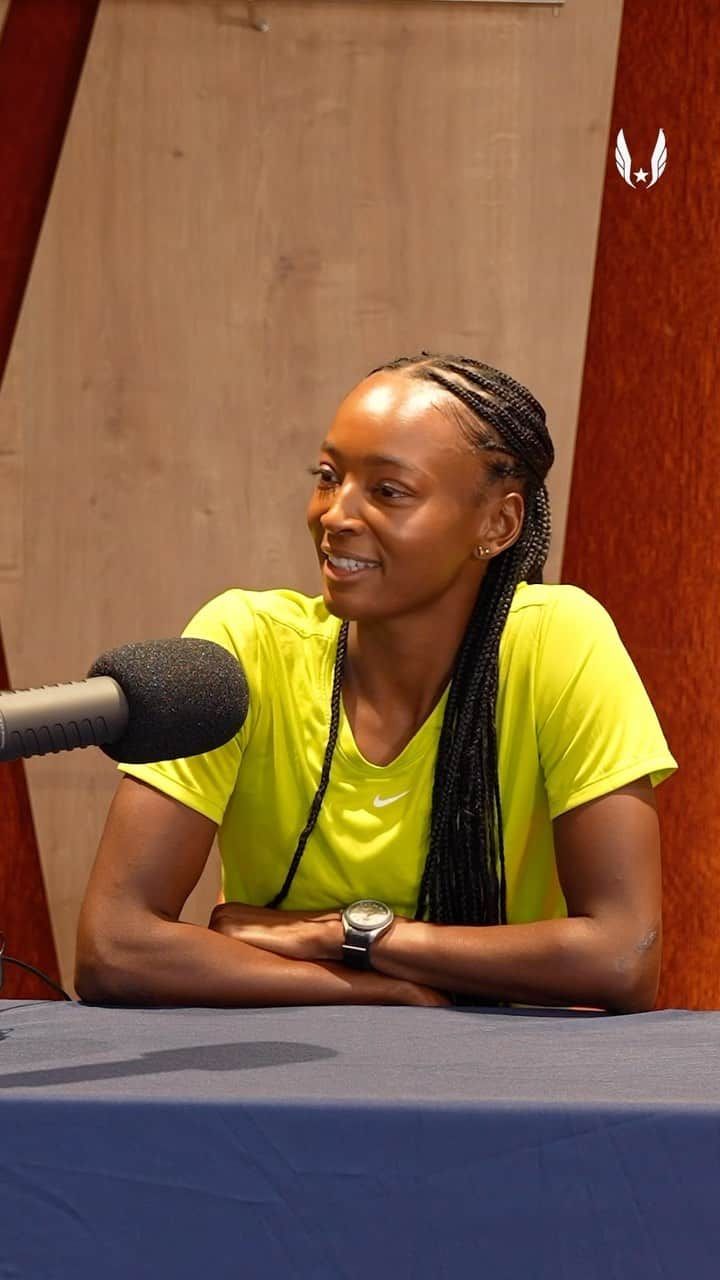 ダリラ・ムハマドのインスタグラム：「Hurdling legend Dalilah Muhammad chats about longevity in the sport and goals for Paris 2024 on episode four of USATF’s Behind The Wings! 🇺🇸🤩  Listen now on Spotify at the link in our bio 🔗」