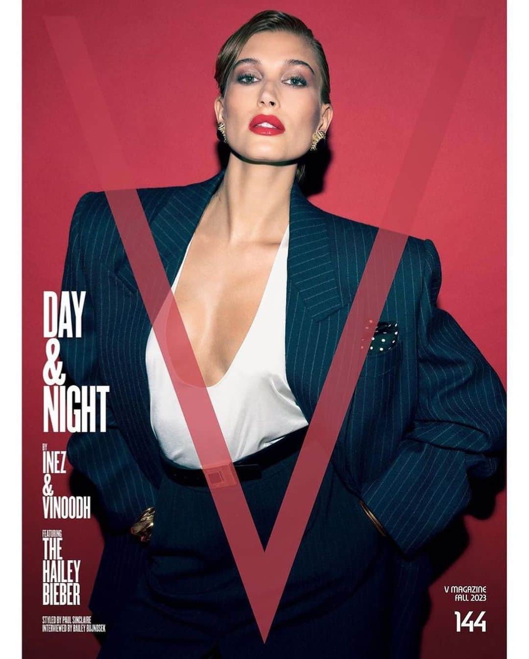 IMG Modelsのインスタグラム：「Day+Night. 🌠 #HaileyBieber (@haileybieber) covers the new #VMagazine. 📷 @inezandvinoodh 👗 @paulsinclaire ✂️ @jimmypaulhair 💄 @samvissermakeup #IMGmodels」