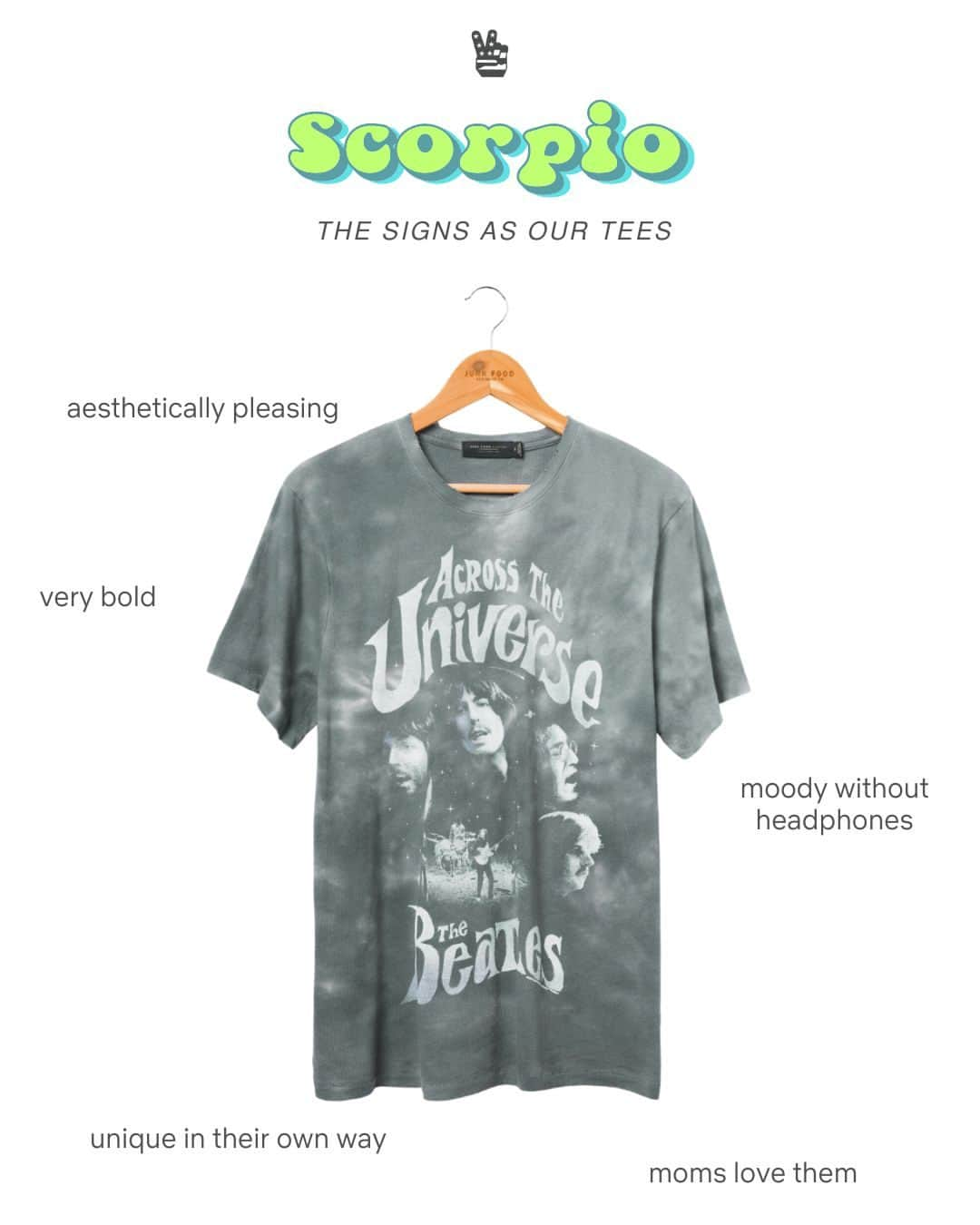 ジャンクフードさんのインスタグラム写真 - (ジャンクフードInstagram)「the signs as our tees - pt. 2 ✌️   #junkfoodclothing #zodiac」8月25日 0時14分 - junkfoodclothingco