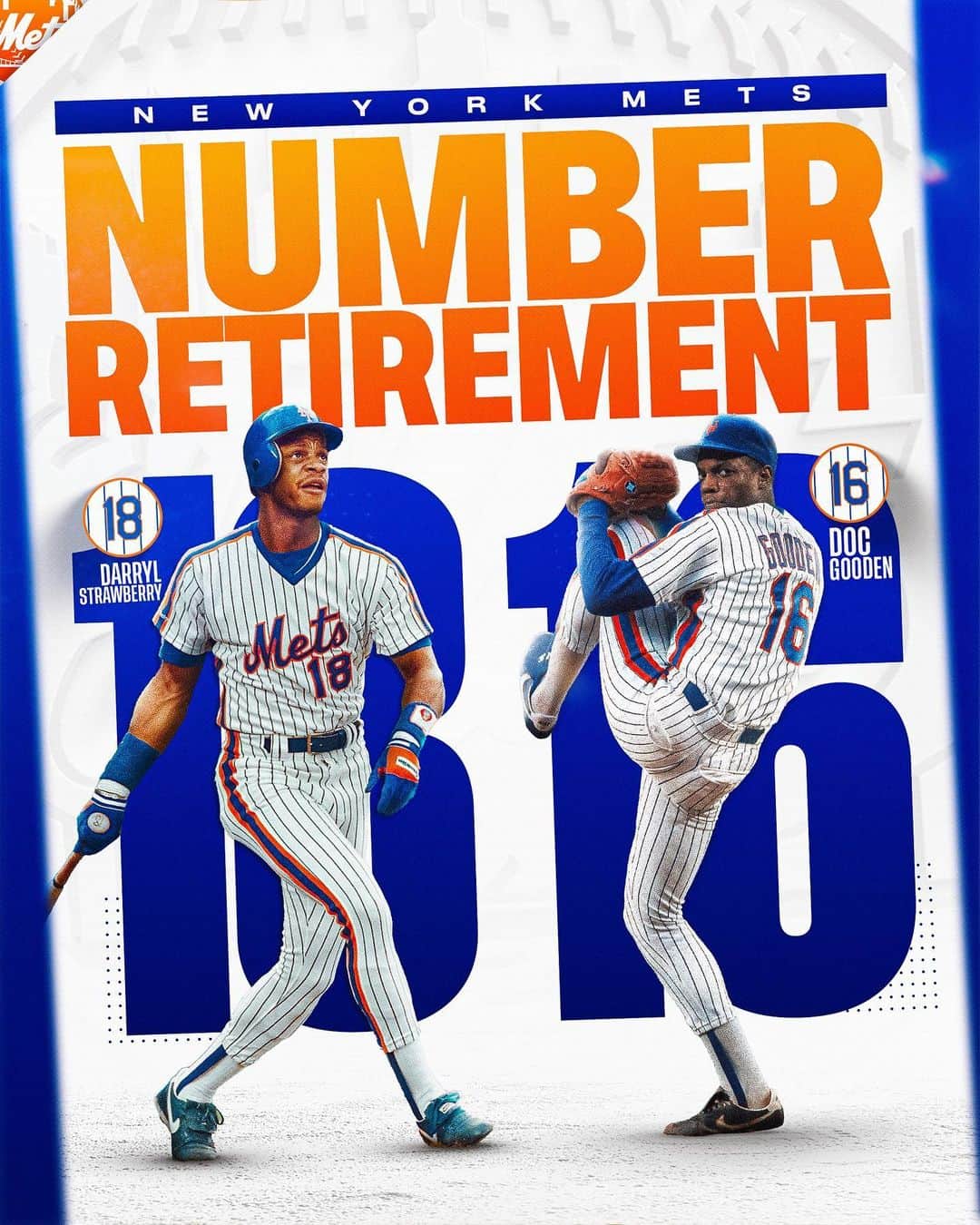 ニューヨーク・メッツさんのインスタグラム写真 - (ニューヨーク・メッツInstagram)「Doc & Darryl: Forever enshrined in Mets history.  Next year, we will be retiring No. 16 and No. 18!」8月25日 0時32分 - mets