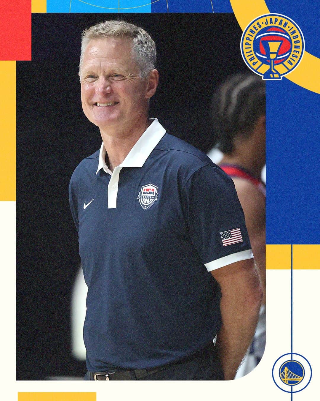 ゴールデンステート・ウォリアーズのインスタグラム：「America's coach.  Steve Kerr will represent Dub Nation as the Head Coach of USA Basketball at the FIBA World Cup. 🇺🇸」