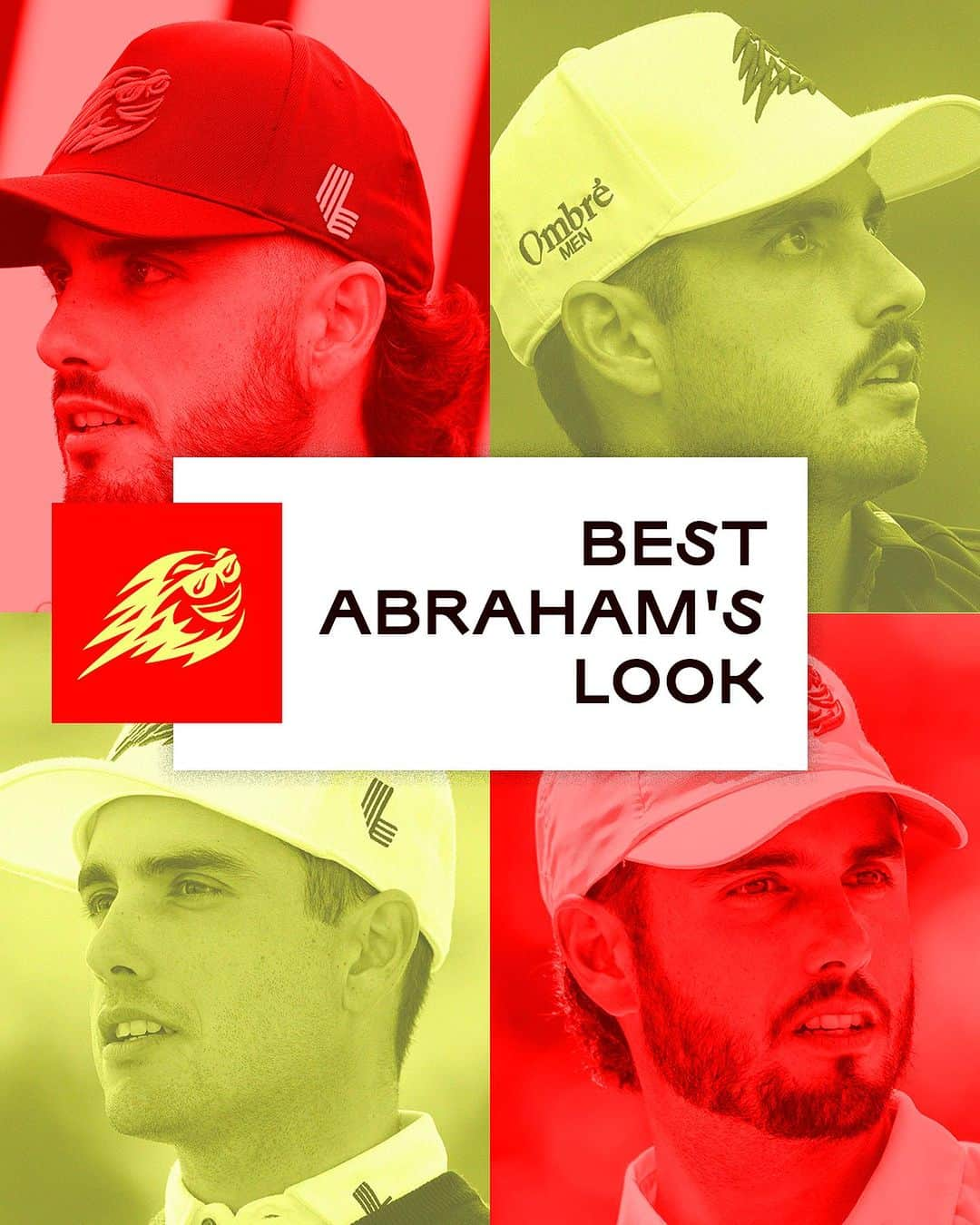 エイブラハム・アンサーのインスタグラム：「Abe migth have the best looks in golf 😮‍💨🤌🏻  Which one is your favorite?👆🏻  Puede que Abe tenga los mejores looks en el golf 😮‍💨🤌🏻  ¿Cuál es tú favorito? 👆🏻  #LIVGolf #FireballsGC」