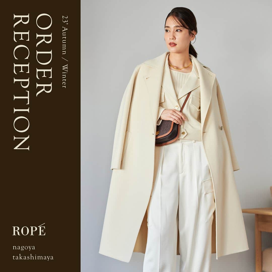 ロペのインスタグラム：「【ジェイアール名古屋タカシマヤ】 ORDER RECEPTION　9.1.fri-9.3.sun ⁡ 日頃より、ロペをご愛顧いただき誠にありがとうございます。 この度、ロペ ジェイアール名古屋タカシマヤ店のイベントスペースにて新作受注会を開催いたします。 ⁡ 新作コートをはじめとする秋冬アイテムのサンプルをご覧いただける機会となっております。 また期間中は、8月30日(水)-9月3日(日)にJUN GLOBAL IDのW POINTキャンペーンも同時開催いたします。 皆様のご来店をスタッフ一同お待ちしております。 ⁡ POPUP会場出店期間：8月30日(水)-9月5日(火) ⁡ 受注会期間：9月1日(金)・2日(土)・3日(日) ⁡ 店舗：ロペ ジェイアール名古屋タカシマヤ店　 〒450-6001  愛知県名古屋市中村区名駅1-1-4 5F TEL 052-589-2312(直通) 営業時間：10:00～20:00 ⁡ 受注会前日の8月31日(木) 21:30〜INSTA LIVEの開催決定！ ロペ公式アカウントより配信いたしますので、ぜひご覧くださいませ✨ ⁡ ⁡ ⁡ @rope_jp @rope_jrnagoyatakashimaya #ジェイアール名古屋タカシマヤ #名古屋タカシマヤ #popup #受注会 #秋コーデ #秋カラー #冬コーデ #冬カラー #ロペ #ROPÉ #ropejp」