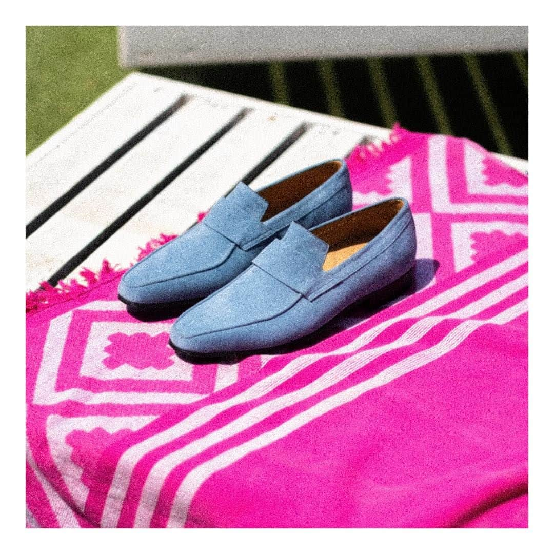 コルテさんのインスタグラム写真 - (コルテInstagram)「[Summer Loving] Model : Capri Color : Sky Blue  Available in stores and online www.corthay.com #corthay #summershoes」8月25日 16時50分 - maison_corthay