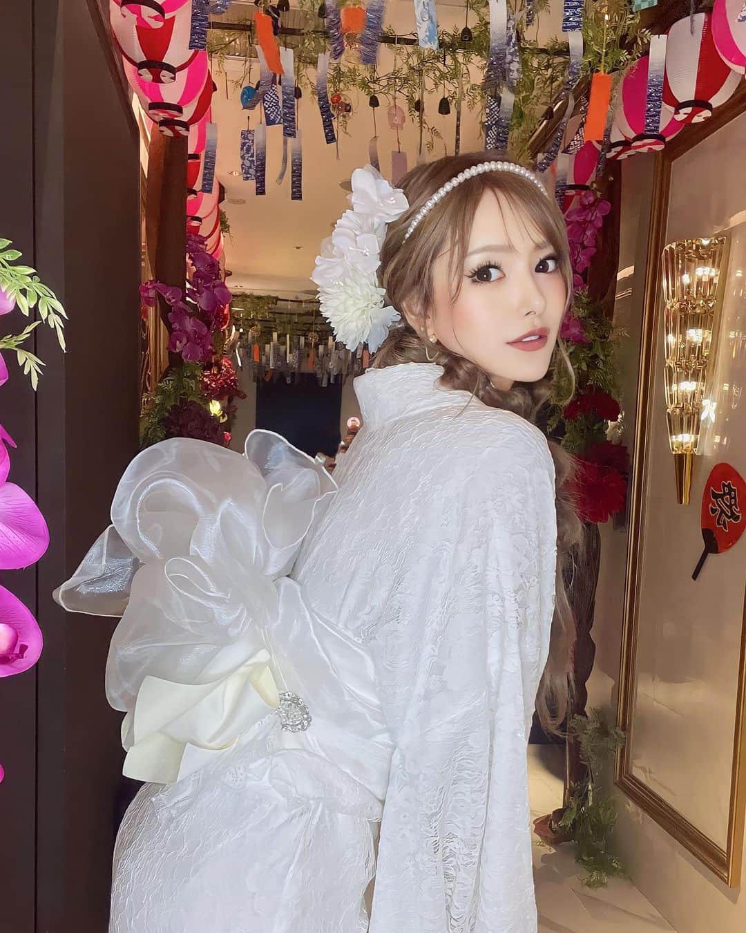 葉月芽生のインスタグラム：「浴衣👘 ‎まだまだ夏〜‎🎐🤍  #jbogue」