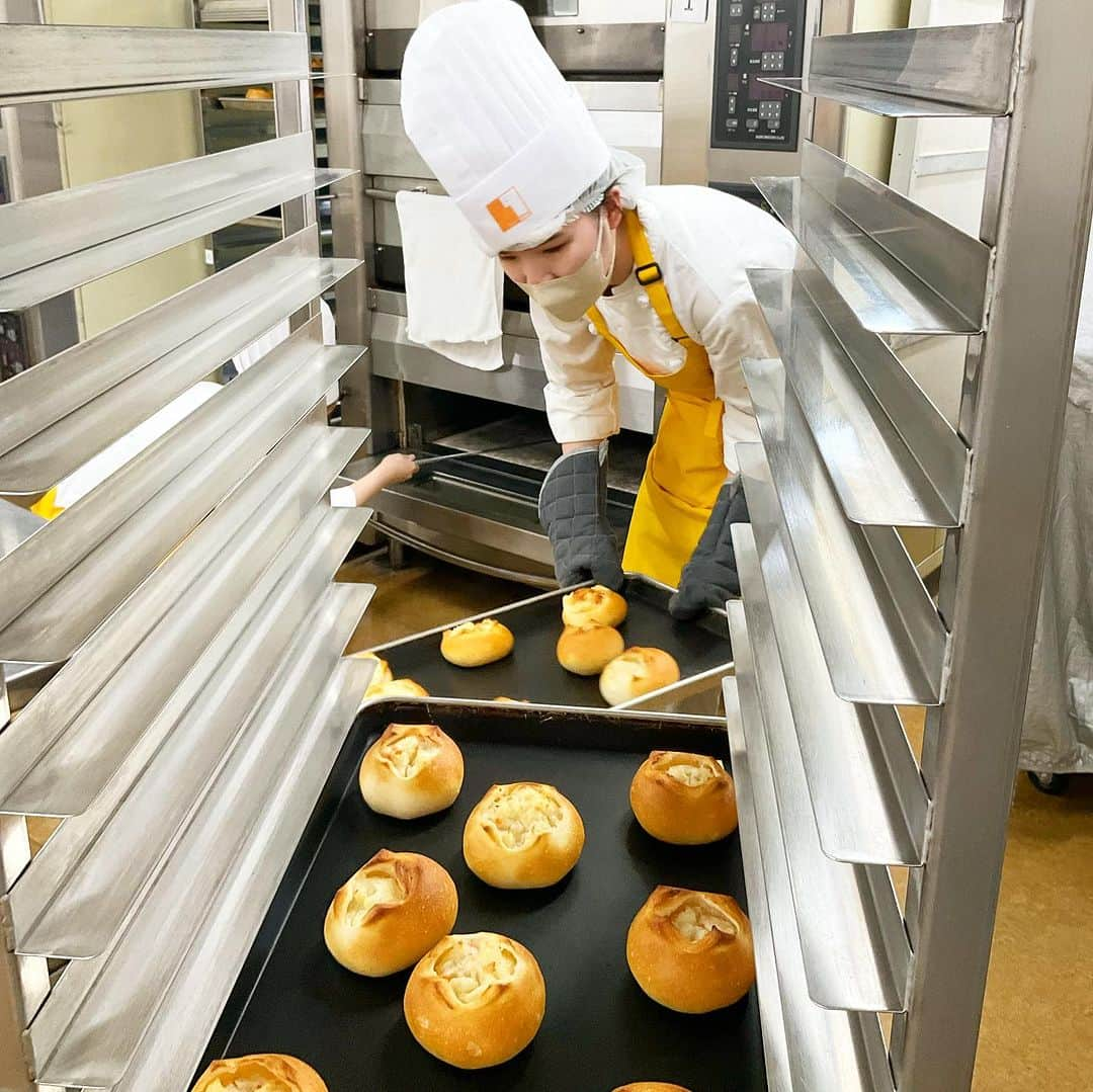 神戸製菓専門学校（公式）さんのインスタグラム写真 - (神戸製菓専門学校（公式）Instagram)「🥐1年間、最短で学んでプロのパン職人になろう✨👩‍🍳  夏休みが終わり、今日からまた授業が再開！  〜製パン本科(昼1年制)のココがすごい〜  🥐現場を意識したパン中心の1年間 1年間のカリキュラムのうち約84%が実習・演習❗️ しかもパン中心で学べる✨  🥐160種類以上のパンを修得 計量から仕上げまで全ての工程、160種類以上学びます❗️ 自信をつけて現場に出れる💪  🥐卒業後もサポート キャリアアップや開業などいつでもご相談ください❗️ パン製造技能士2級の対策講座も実施しています📝  普段どんな風に実習してるの？👀 初心者からでも本当に大丈夫？👀 気になる方はパン作りを体験できる オープンキャンパスに来てくださいね🍞✨😆 きっと安心していただけると思います！  ⚫️8/27(日)13:00-16:30  開業者スペシャルオープンキャンパス 「ベーグルサンド🥯」  ⚫️9/16(土)13:00-16:30 学校のコト・入試のコトオープンキャンパス 「ブルーベリー食パン🍞」  ⚫️9/24(日)13:00-16:30 学校のコト・入試のコトまるわかりオープンキャンパス 「ベーコンエピ🥓」  予約はプロフィールのURLや 公式LINEメッセージから✨📱 AOエントリーも受付中です😉  #神戸製菓 #神戸製菓専門学校 #製パン本科 #パン #パン作り #パン実習 #パン屋 #パン屋さん #パン活 #パン部 #パン教室 #パン好きな人と繋がりたい #神戸 #三ノ宮 #神戸パン #pattistagram2023」8月25日 18時53分 - kobeseika_info