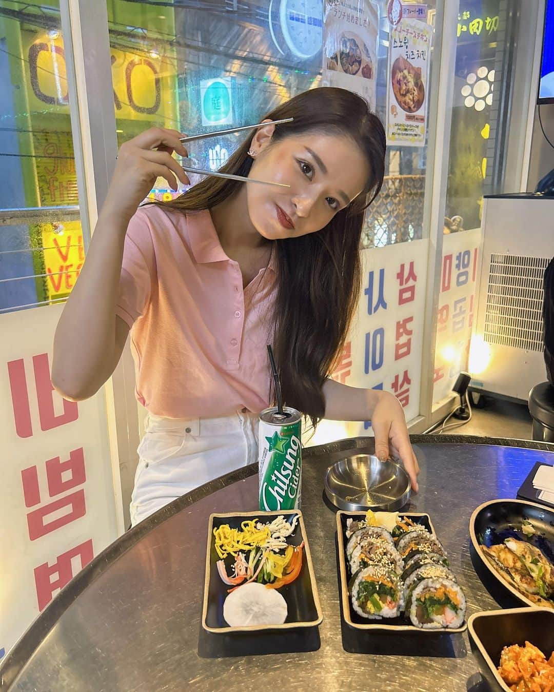 畔勝遥のインスタグラム：「・  韓国料理🇰🇷❤️‍🔥 マシッソヨ🤤🤤  #韓国料理 #🇰🇷 #❤️‍🔥」