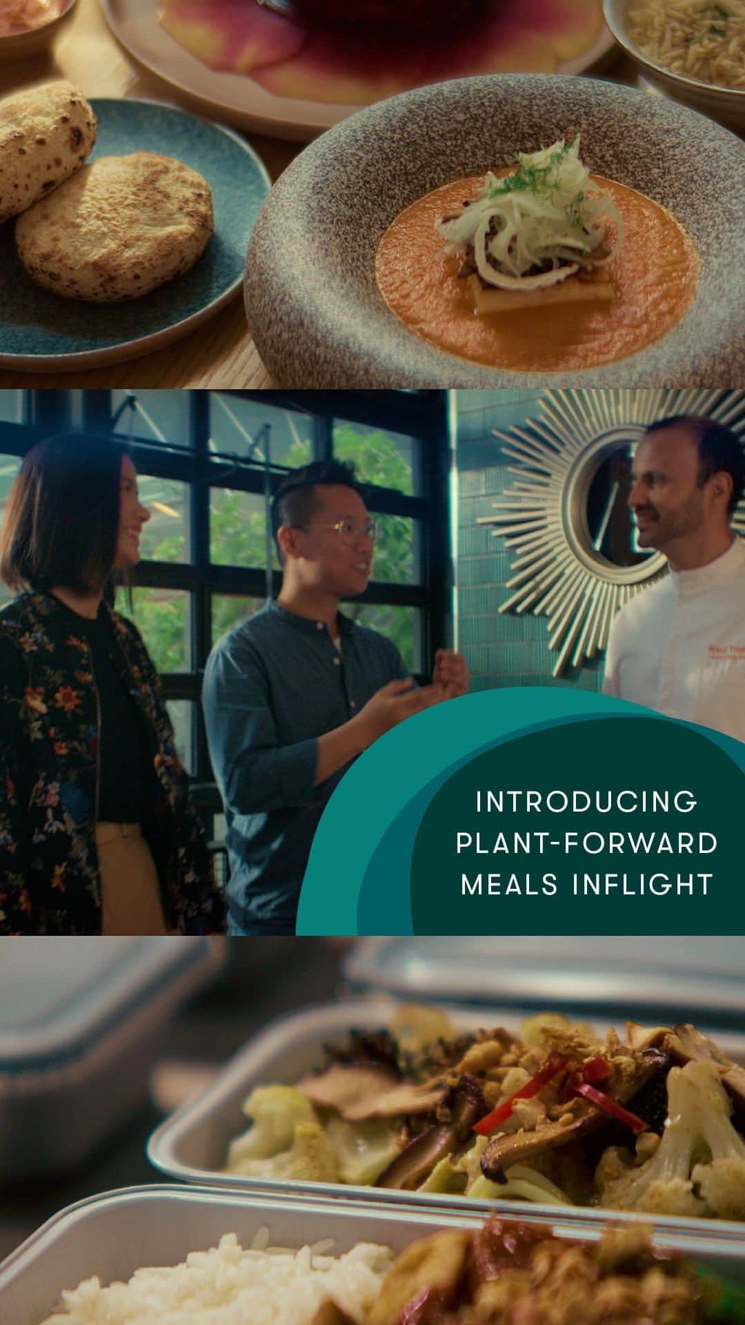 キャセイパシフィック航空のインスタグラム：「Wholesome, sustainably-sourced, and delicious? We’ve got you covered.  As part of our Greener Together initiative, we’re always looking for better ways to support the future of sustainable aviation 🌳. Check out our content series’ new episode to see some of our plant-forward meals designed in collaboration with @vedahk by @ovolohotels — Hong Kong’s leading vegetarian restaurant.  Watch the full video and stay tuned for more updates: Link in Bio  不但健康美味，而且有助推動可持續發展？  我們致力推行「共創可持續未來」企劃，以更好的發展方向，支持航空業創造可持續未來 🌳。立即觀看完整影片，了解我們如何與香港頂尖素食餐廳 @vedahk by @ovolohotels 合作呈獻嶄新的機上植物性餐膳：點擊Bio Link  #cathaypacific #MoveBeyond #GreenerTogether」