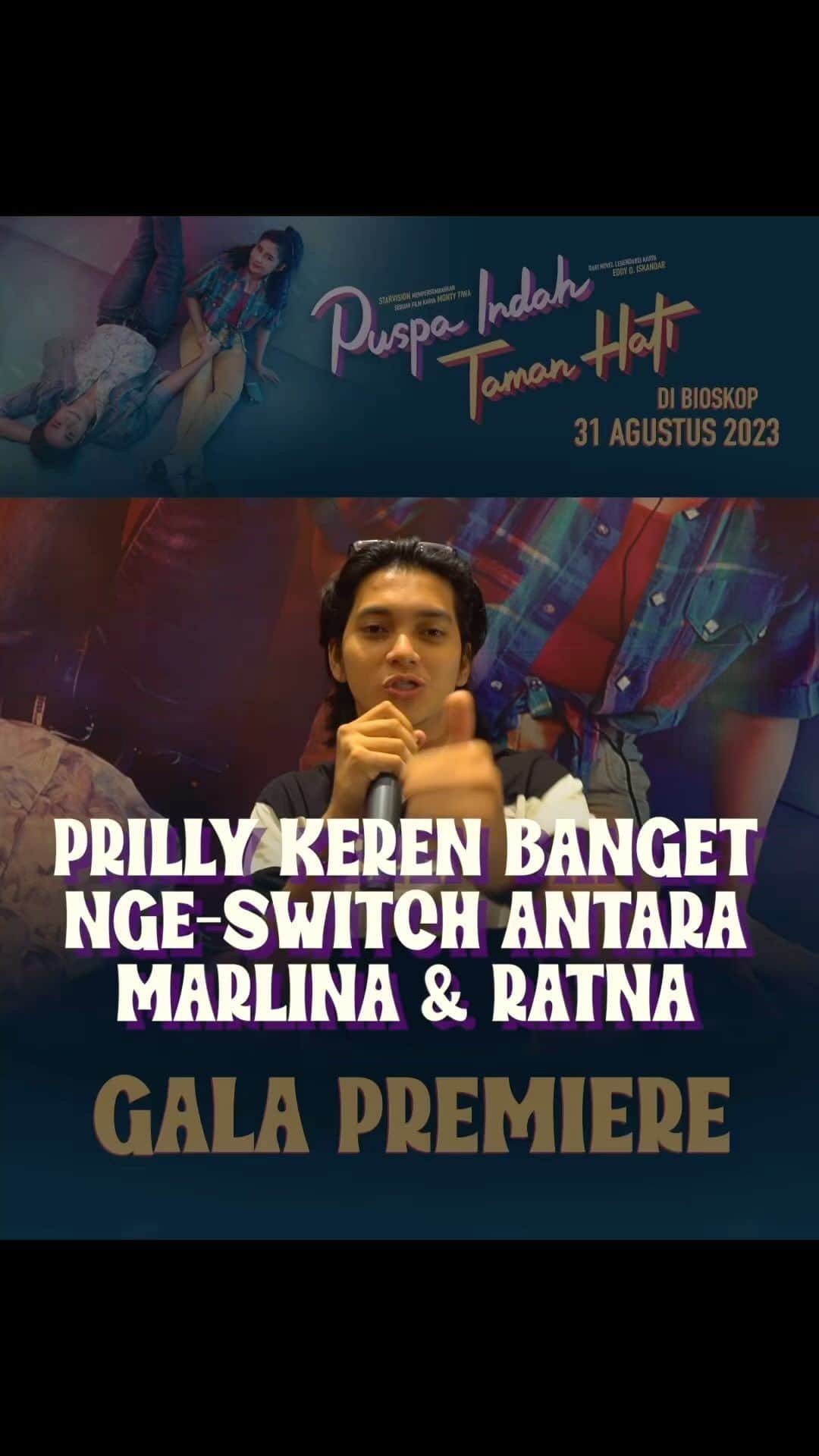 Prilly Latuconsinaのインスタグラム：「AAAAAKKK!!!! tantangan yang seru sih harus bisa memerankan Marlina dan Ratna sekaligus. Apalagi pas scenes Ratna dan Marlina ketemu! DUHH aku yang main ikut geregetan! Dan seruuuu banget menontonnya riuh rame pada ketawa dan teriak-teriak!   POKOKNYA HARUS KE BIOSKOP TANGGAL 31 AGUSTUS YAAAAA! @puspaindahfilm」