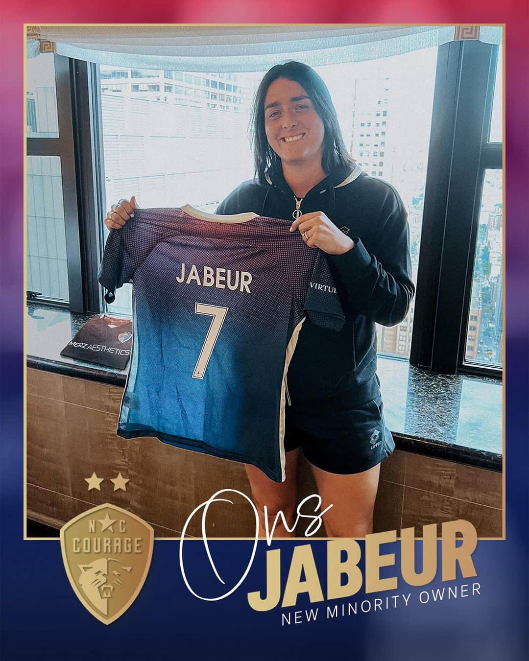 オンスジャブールのインスタグラム：「Welcome to Courage Country, @onsjabeur!  Tennis star Ons Jabeur has joined the NC Courage team as an investor」