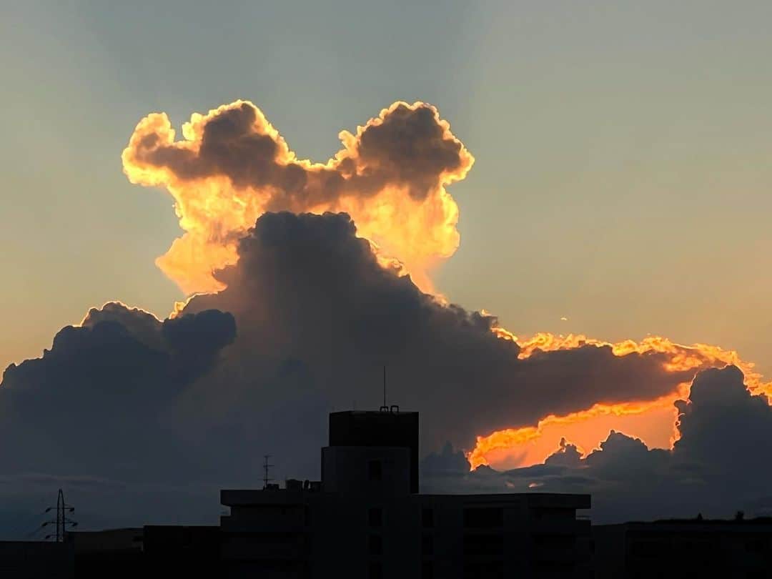 のインスタグラム：「2023.08.25…今日の雲、ちょっと可愛いよ、それに風が少し涼しくなったし… #tatsuowatanabe」