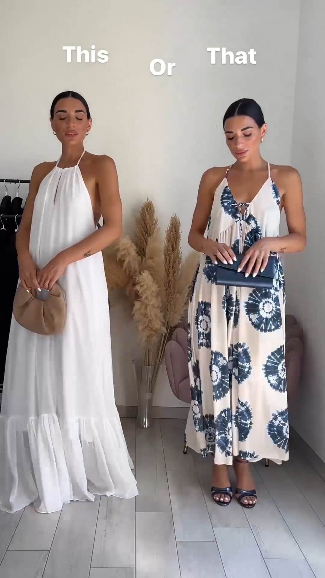 SHEINのインスタグラム：「Pick your vacay vibe 🏝️✨ Flowy, maxi minimalist or paradise prints-cess? 👇 @fede_rica_14  🔎 3118533 19596625   #SHEIN #SHEINforAll #SHEINstyle #fashion #chic」