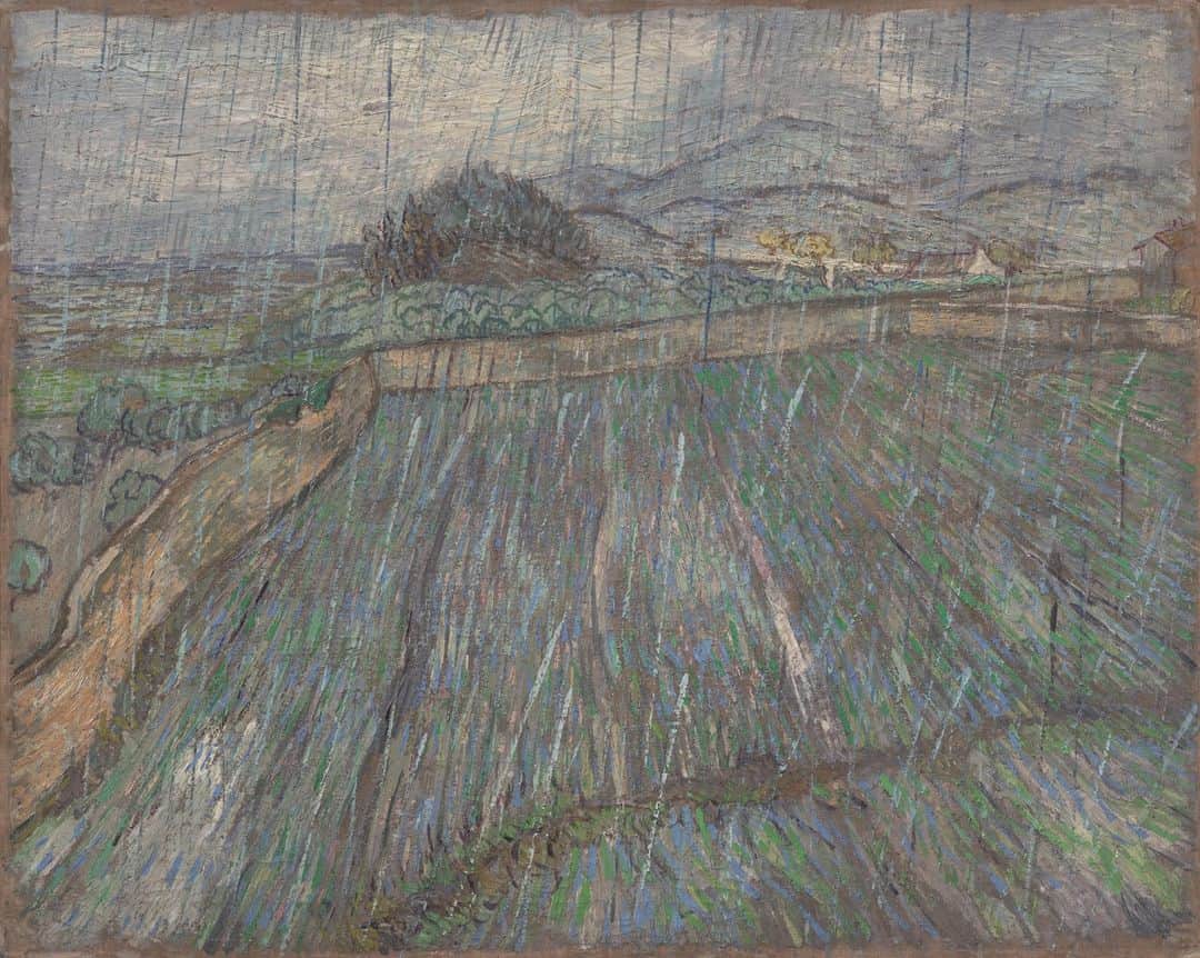 フィラデルフィア美術館さんのインスタグラム写真 - (フィラデルフィア美術館Instagram)「The perfect rainy day to stroll our galleries 🌧  🔎 See this work in Gallery 261, European Art 1850-1900.  “Rain,” 1889, Vincent Willem Van Gogh」8月25日 23時02分 - philamuseum