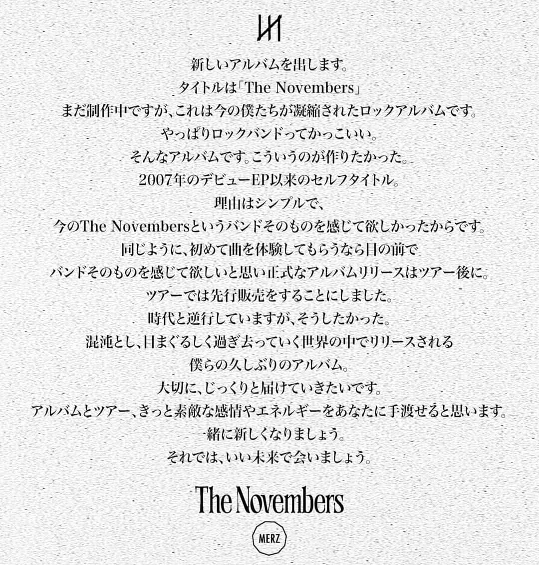 THE NOVEMBERSのインスタグラム