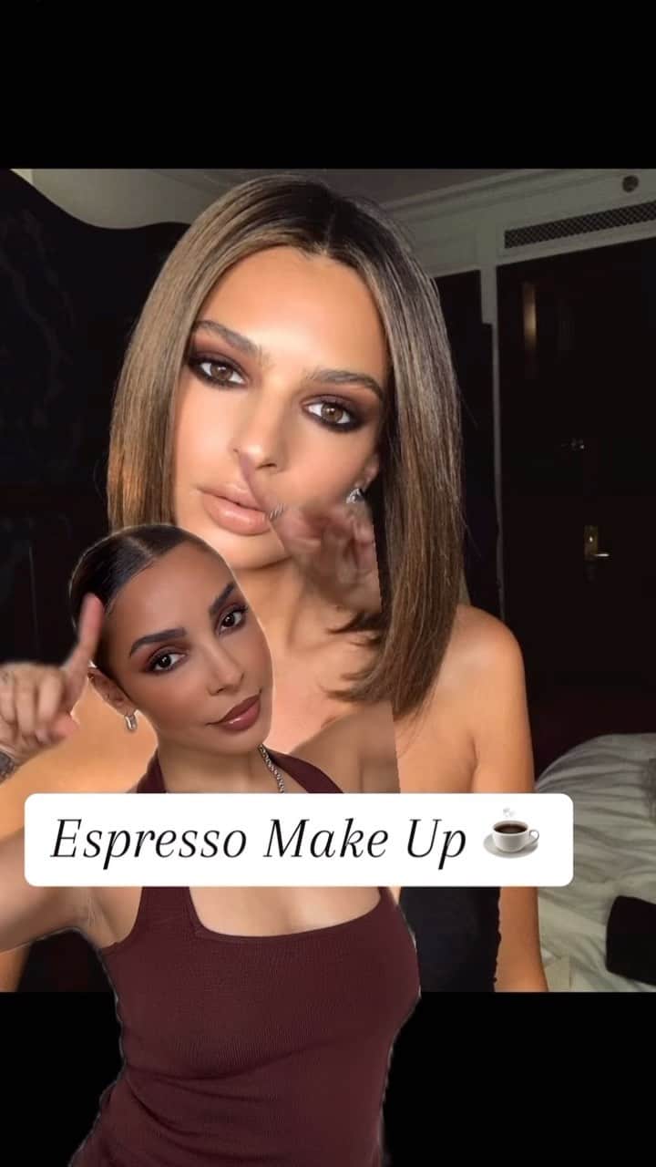 sananasのインスタグラム：「Espresso Make up ☕️avec que des produits petits prix ! La version longue avec explications et produits est sur ma chaine youtube 📺 Je suis fan des make up dans les tons marron 😍 ! Vous voulez quoi comme autre make up en ce moment ? Dites-moi 😘  Bijoux 💍 : @cincostore   #espresso #espressomakeup #espressolook #maquillageespresso #maquillagemarron #brownmakeup」