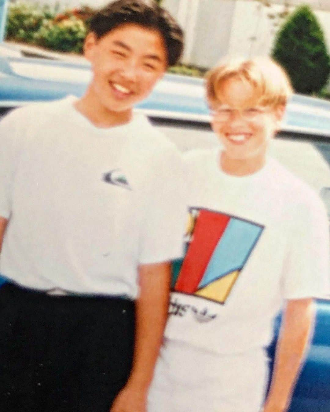 ブレンダン・フェアさんのインスタグラム写真 - (ブレンダン・フェアInstagram)「A little #flashbackfriday, anyone? This was best friend, Nguyen, back in 7th grade. We played tennis relentlessly and this was my favorite tee shirt ever maybe, the #IvanLendl symbol who is my fave all time. This is also for Shayhan (note to @wewantroswellback): I owed him a glasses pic.」8月26日 9時42分 - unrealfehr