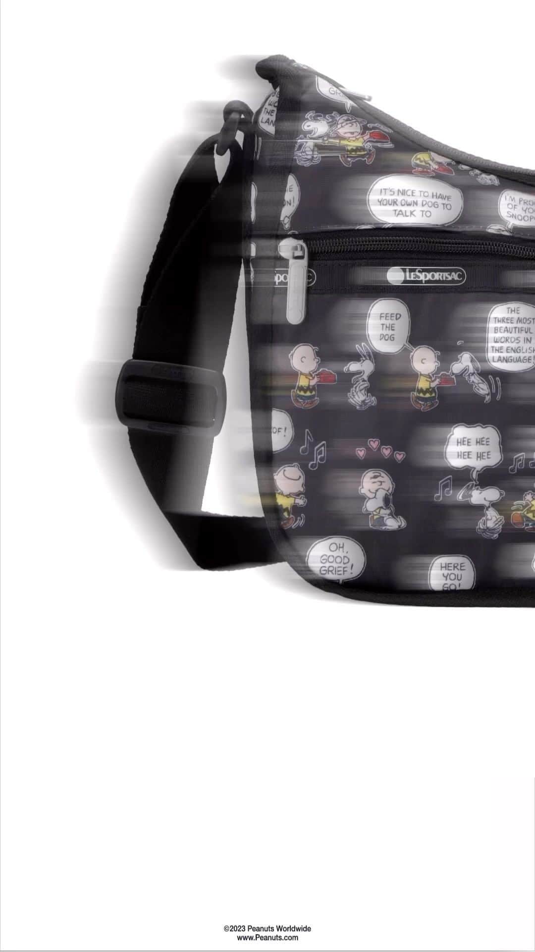 スヌーピーのインスタグラム：「Dancing for joy because the new LeSportsac x Peanuts collection has finally launched! Find all your favorite characters on these iconic bags from @lesportsac」