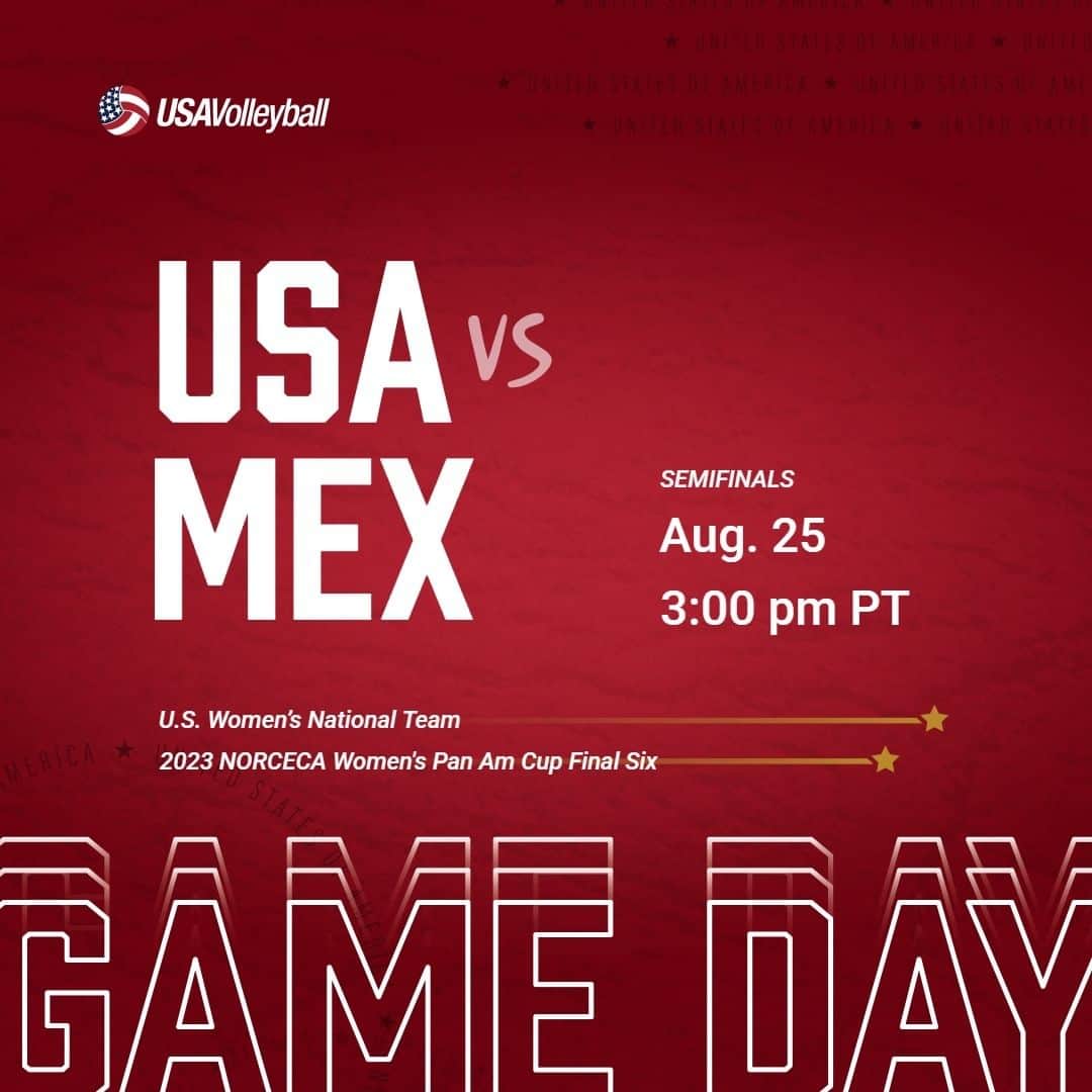 USA Volleyballさんのインスタグラム写真 - (USA VolleyballInstagram)「The U.S. Women's National Team faces Mexico in the 2023 NORCECA Pan Am Cup Final Six Semifinal at 3 p.m. PT.  Info on how to watch in our bio.」8月26日 6時05分 - usavolleyball