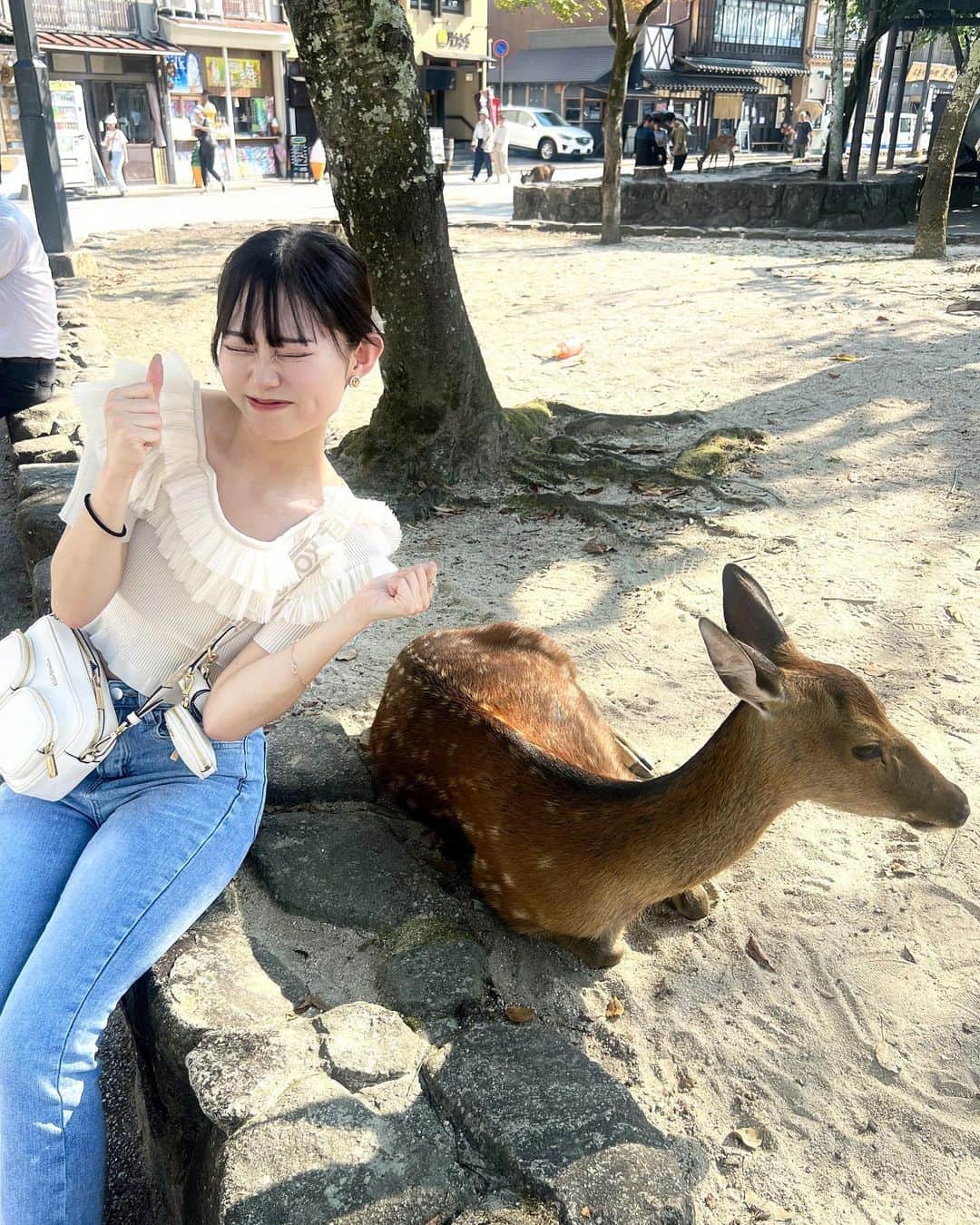 本望あやかさんのインスタグラム写真 - (本望あやかInstagram)「広島🦌⛩️ 鹿がいてびっくりした。 そして食べ物がまぁじ美味しい。」8月26日 19時25分 - ayaka0131_