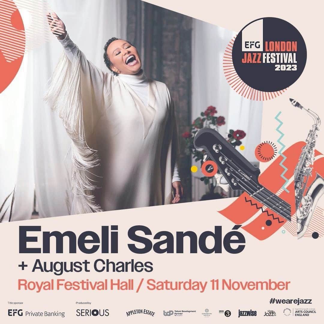 Emeli Sandéのインスタグラム：「So excited to perform my new music in November at @londonjazzfest! Let me know if you're coming 🙌🏽💖  Tickets on sale now.」