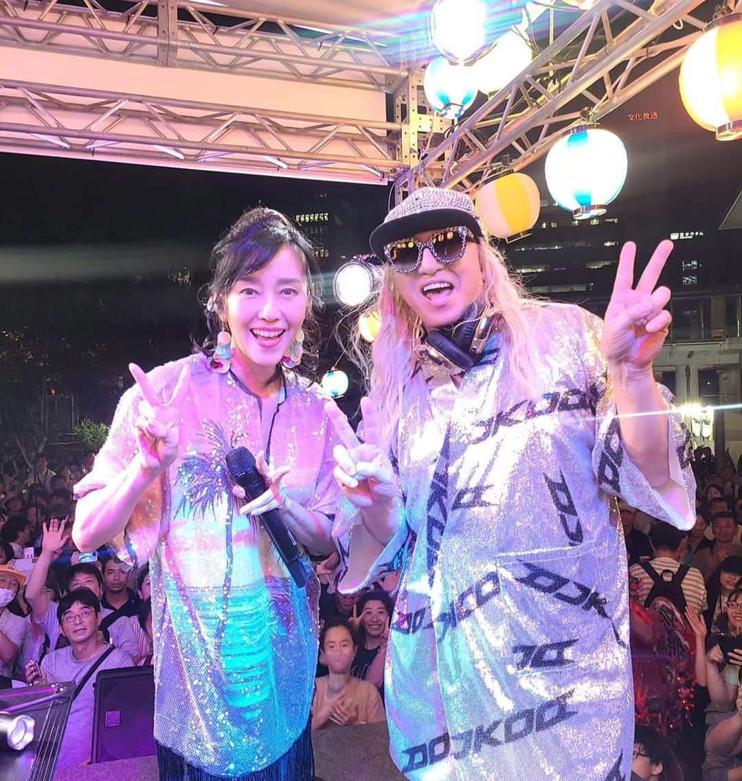 早見優のインスタグラム：「Last night was so much fun performing with @dj_koo1019🎶 at Hamasite Bon Festival  Love performing ハートは戻らないwith DJ KOO.   #djkoo #盆踊り #祭り #music #yuhayami #音楽 #summer #夏」