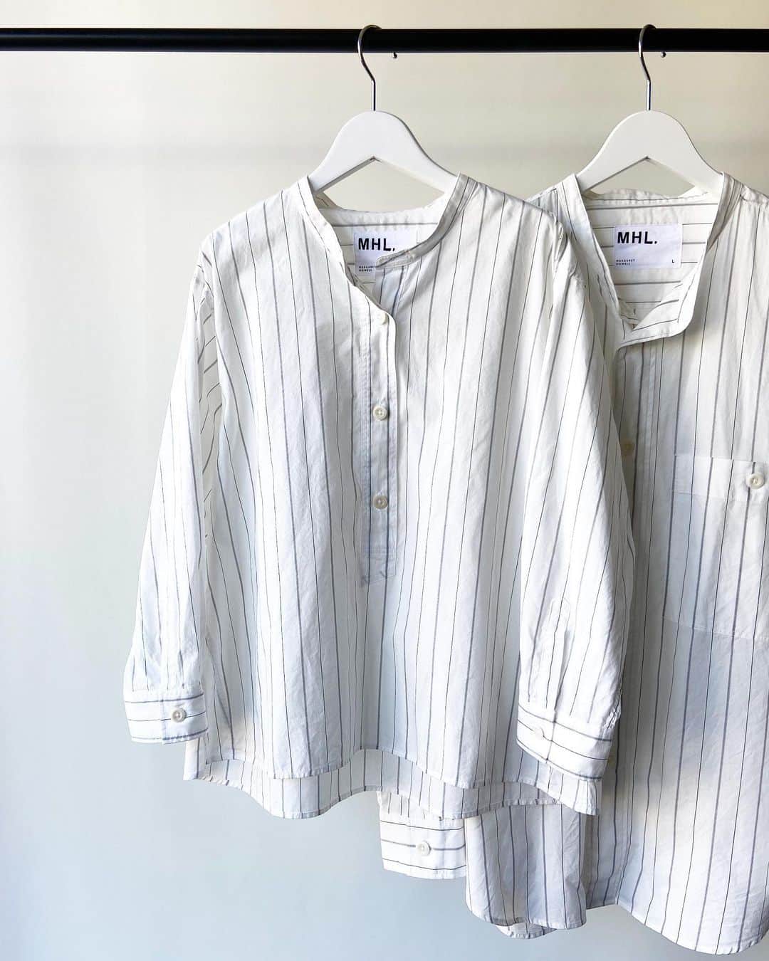 のインスタグラム：「. MHL./GRAPHIC COTTON STRIPE SHIRT MENS,LADYSで入荷しました。 . . . @nollyandthenatures . #tottori #鳥取県 #鳥取市 #川端 . #MHL #MargaretHowell」