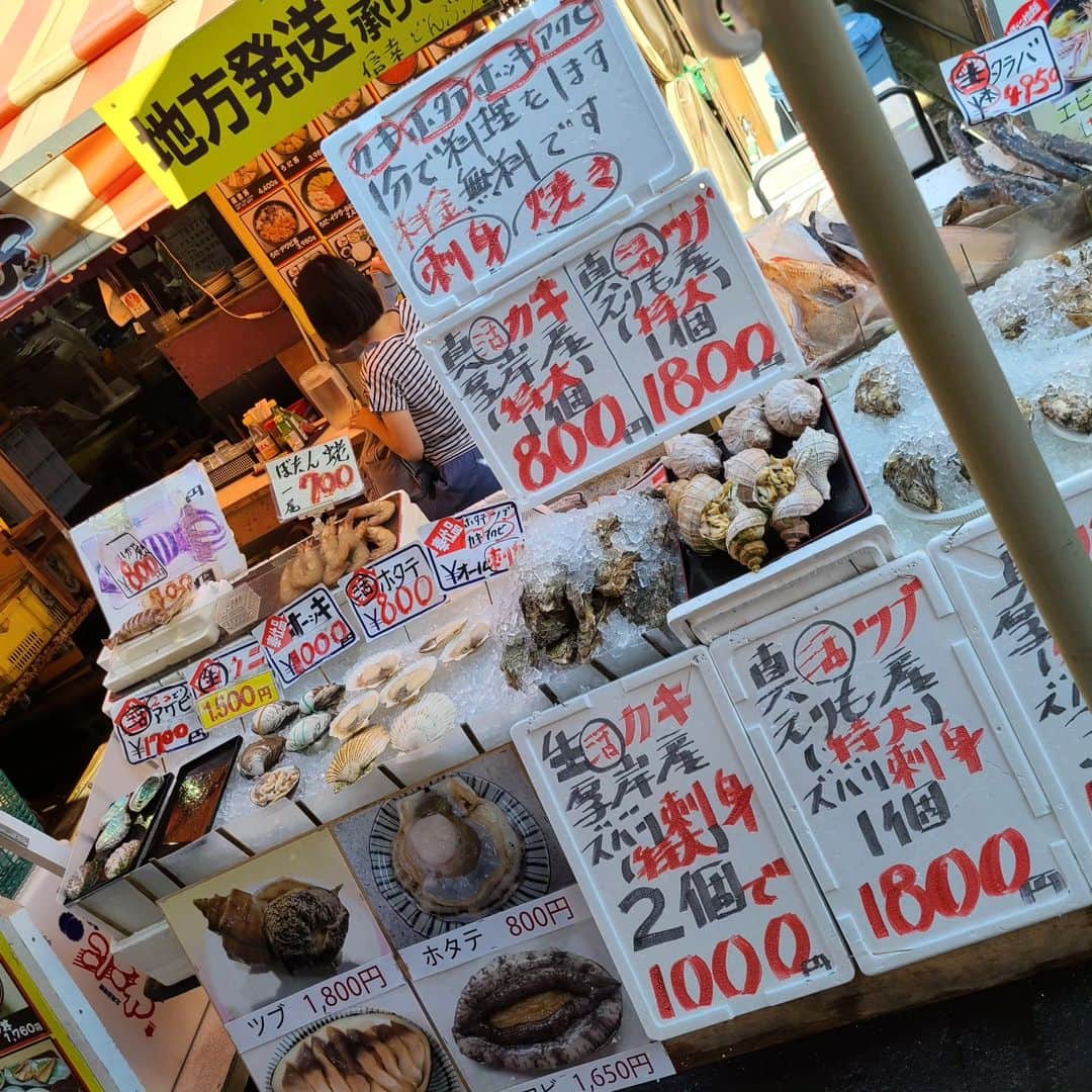 床嶋佳子さんのインスタグラム写真 - (床嶋佳子Instagram)「昨日函館に移動してきてまず五稜郭へ行きました！  本日は朝市で食事をしてロープウェイで函館山に行って来ました‼️  しかし今年の北海道は暑い🥵💦30℃を越える日は年間3.4日だそうですが、今年は連続で続いているそうです。💦💦」8月26日 12時24分 - yoshiko.tokoshima