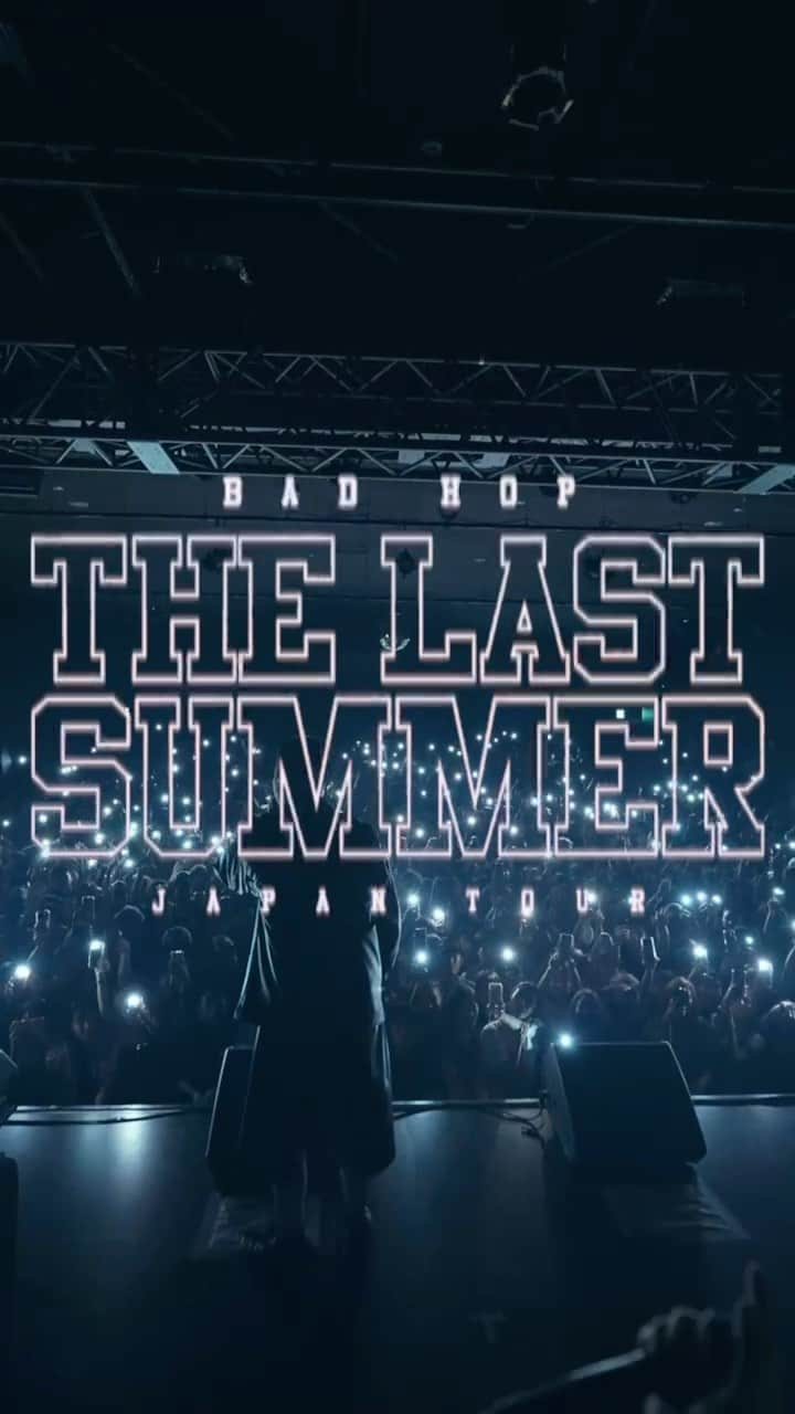 BADHOP【バッドホップ】のインスタグラム：「2万5千人以上動員しているBAD HOP最後の全国ツアーTHE LAST SUMMERもいよいよ残り5公演となりました🌴  各会場、沢山の方にご来場頂き本当にありがとうございます🙏  解散ライブの会場はいまだに決まっていません。  ツアー最終日の川﨑CLUB CITTA'までに会場を発表出来るようにメンバー皆んなで準備をしています🤝 残りの公演も全力で駆け抜けます🔥 最後まで一緒に楽しみましょう🙌🙌」