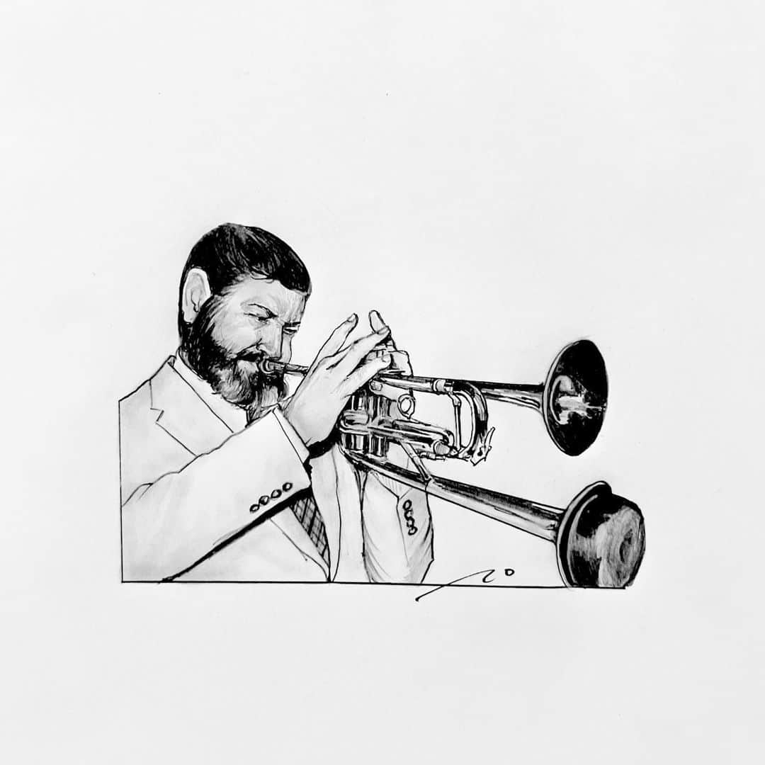 逢坂庵さんのインスタグラム写真 - (逢坂庵Instagram)「23sketch0827 ・ ・ #jazz #jazzart #artwork #bobbyshew #trumpet #jazztrumpet #monochrome #pencilart #portraitsketch #illustration #illustagram #ジャズ #ボビーシュー #トランペット #ジャズトランペット #鉛筆画 #人物画 #素描 #イラスト #イラストグラム #モノクロイラスト #ジャズ好きな人と繋がりたい #staedtler #jazzhero」8月26日 16時23分 - ohzaka_an