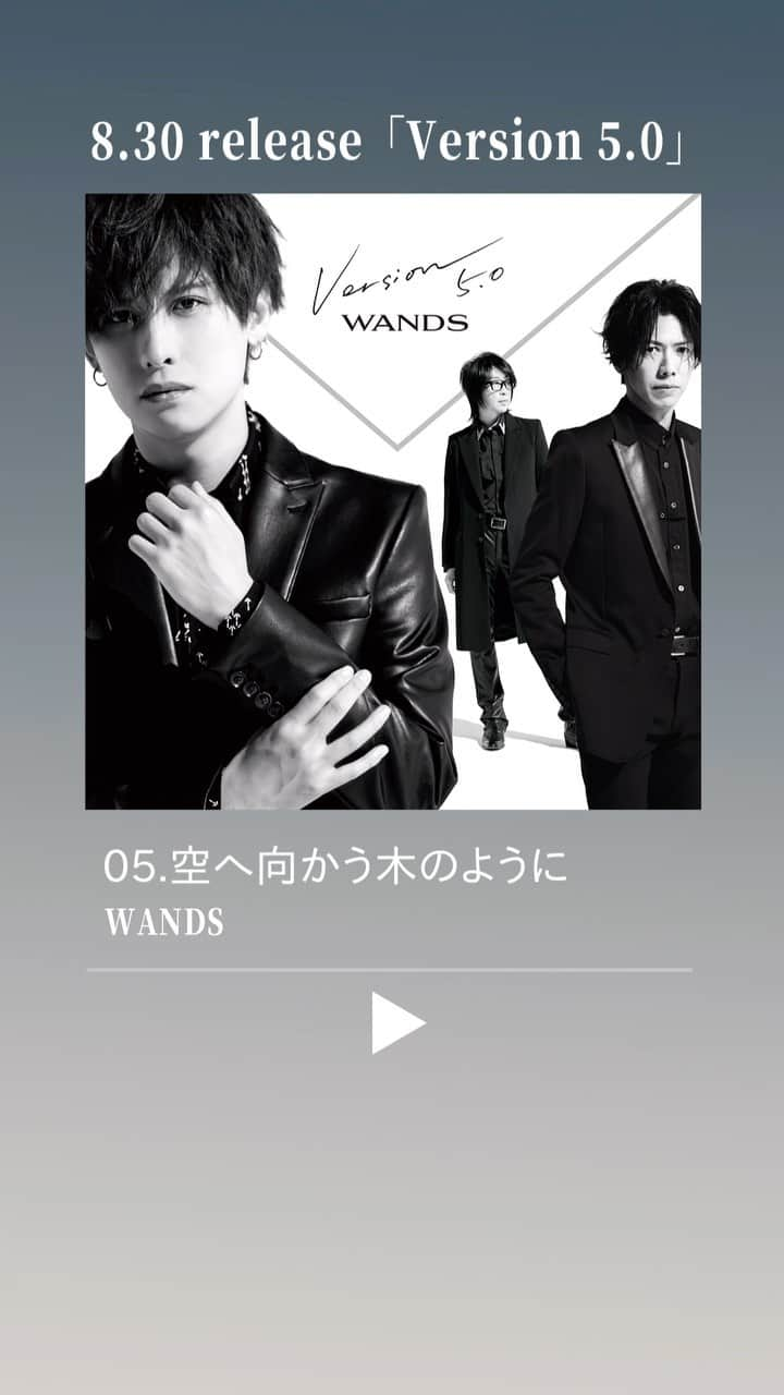 WANDSのインスタグラム：「8/30リリース 7th AL新曲公開！ 「05.空に向かう木のように」  最後の新曲も解禁しました！ 柴崎さんのメロディセンスが光る「カナリア鳴いた頃に」にも匹敵するミディアムバラードです。 インタビューでは上原さんも歌詞について苦労したとお話されていました。  間奏の柴崎さんソロがまた素敵なので、LIVEでも見どころになるかと思います！  皆さんの反応が楽しみです♪  そして！全曲解禁ということでYouTubeにも全曲紹介動画をアップしました！ ぜひ並べて聞いてみてくださいね！  #newAL #WANDS_Ver5 #WANDS #第5期 #上原大史 #柴崎浩 #木村真也」