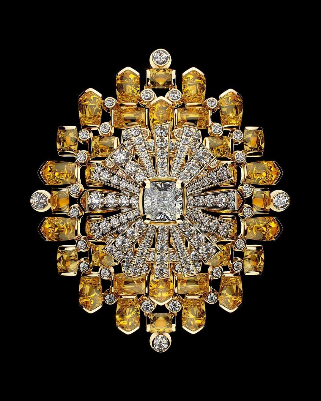 シャネルさんのインスタグラム写真 - (シャネルInstagram)「TWEED DE CHANEL High Jewelry Collection. The TWEED BYZANCE brooch.  With an absolute graphic richness, this brooch represents the sun. The gem-set yellow gold star rests on a tweed of beryls and diamonds. Box-set diamonds shine with light, while faceted beryls provide vivid color.   Discover on chanel.com. Link in bio  #TweedDeCHANEL #CHANELHighJewelry」8月26日 18時05分 - chanelofficial