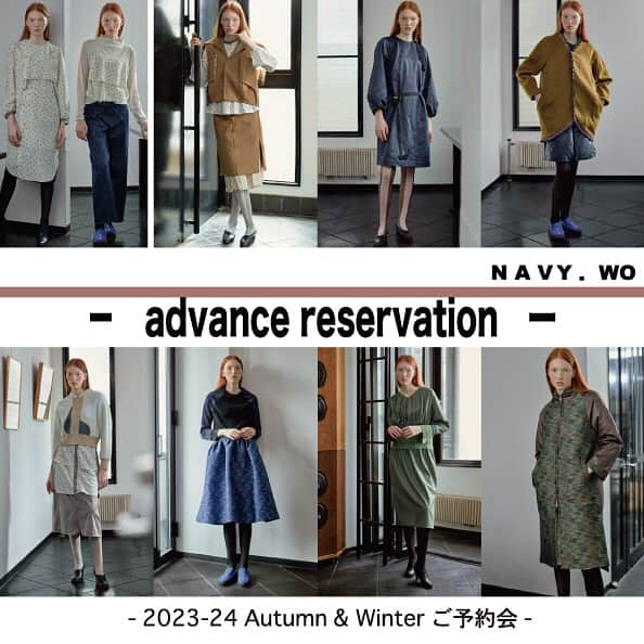 ネイビー ウォのインスタグラム：「2023 Autumn&winter collection 秋冬新作ご予約会を開催いたします。  名古屋店・8/30（水）ー 9/4（月） 新宿店　・9/8（金）ー 12（火） 小倉店　・9/20（水）ー 24（日）  店頭には秋のワンピースやブラウス、ニットカーディガンなど新作が続々と入荷しております。  ご予約会ではサンプルアイテムをお試しいただき、 コート、ドレス、セーター秋冬アイテムを ご用意いたしました。 期間中のみご予約受付アイテムもございますのでこの機会にぜひお立ち寄りくださいませ。  【OPPOSITE】 今季の NAVY.WO はシースルー素材にレザーのような質感、大胆なモチーフをデザインしたニット、オリジナルテキスタイルシリーズのアウターやドレスなど 異なる素材の組み合わせや、ゴールドブラウンやバーガンディなど秋冬カラーに、レッドやブルーのビビッドなパレットを取り入れた 対角にあるような素材やカラーにフォーカスしたコレクション。  また、SDGs の新しい着眼点として “ ゆたかな時間とともに長く着る ” をテーマに ワンピース＆ドレスのバリエーションを揃えています。ぜひ注目してください。  @navy.wo_snap_by.staff  #navywo #originaltextile #jiyugaoka#shinjukutakashimaya #navywokokura#23AW #jrnagoyatakashimaya」