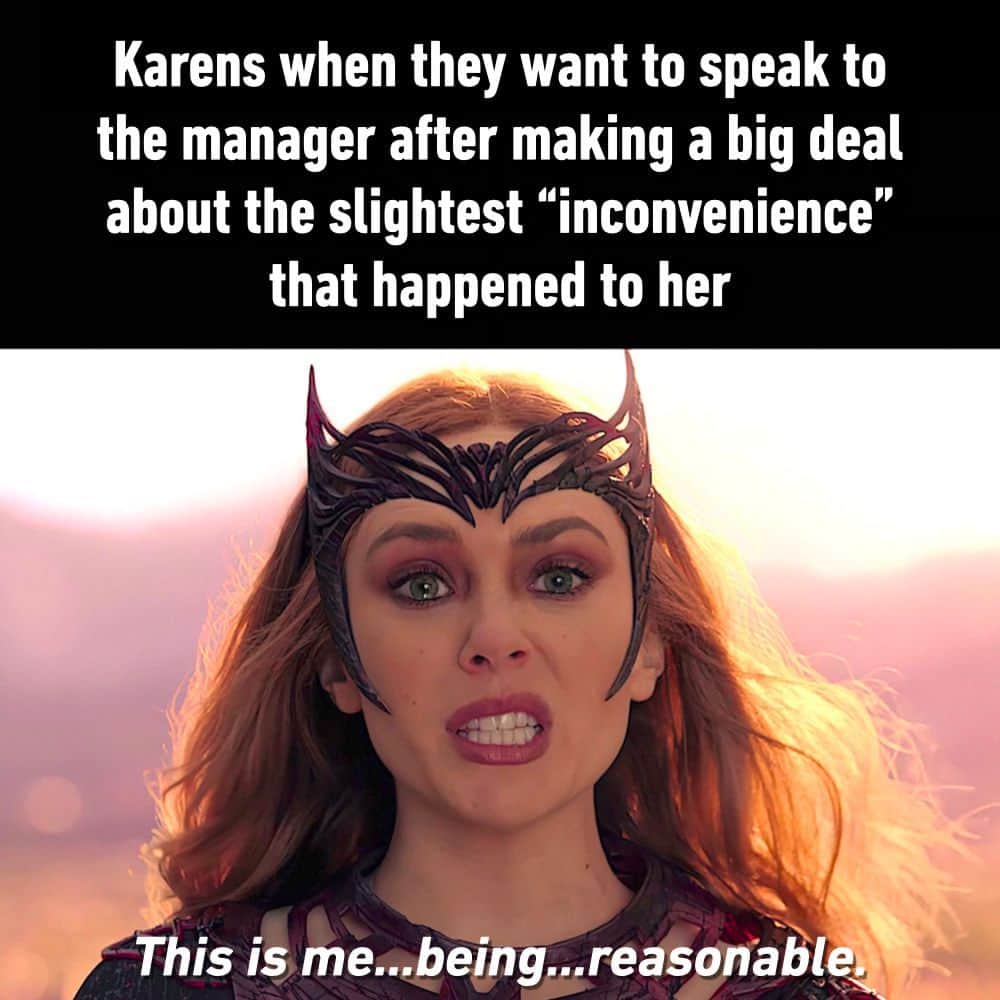 のインスタグラム：「"I won't be shopping here again!" - #karen #customer #scarletwitch #multiverseofmadness #memes #9gag」
