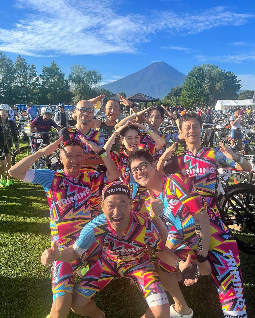 水越結花のインスタグラム：「🗻 I'm Ready🩵💛🩷 8:00 START！ #富士山トライアスロン2023  #trimingfamily」