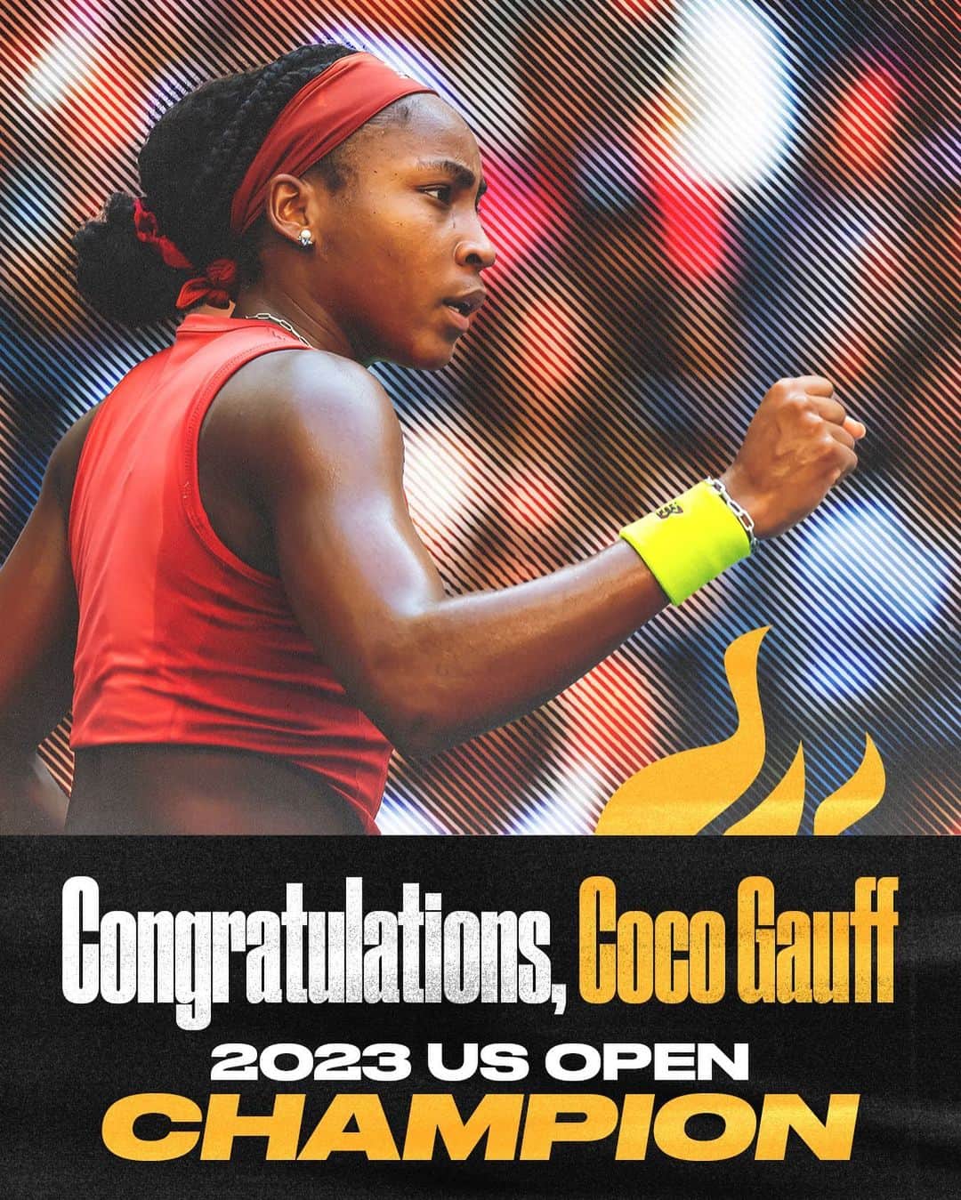 Miami HEATさんのインスタグラム写真 - (Miami HEATInstagram)「South Florida don’t quit!! 😤 @cocogauff is your 2023 @usopen champion after a comeback win for the ages 👏   📸: @wta」9月10日 7時28分 - miamiheat
