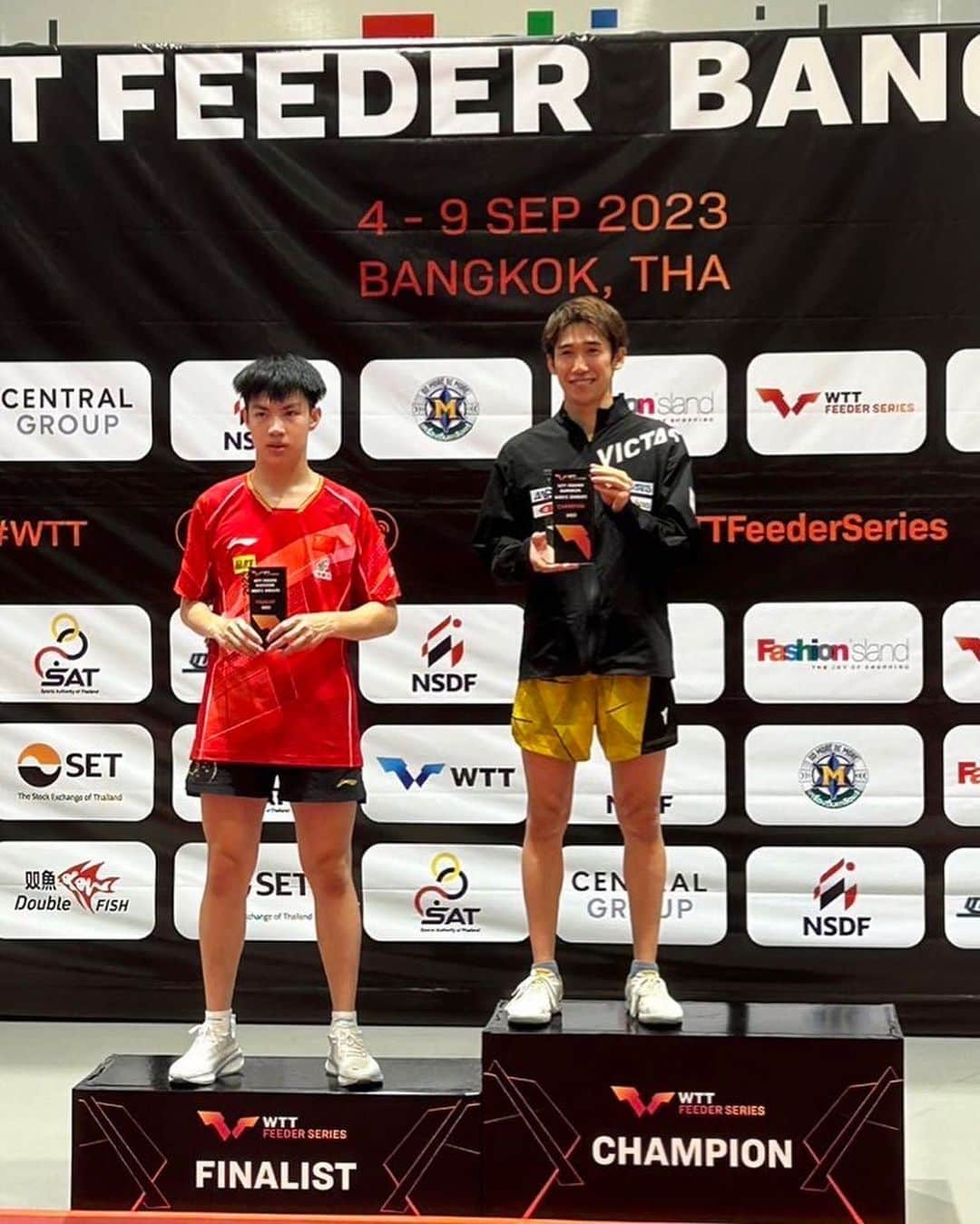 吉村真晴のインスタグラム：「WTT FEEDER BANGKOK Champion  I’ve been waiting for this moment to come again.  Thank you for all your support.  #WTT #tabletennis #maharuyoshimura  @wtt」