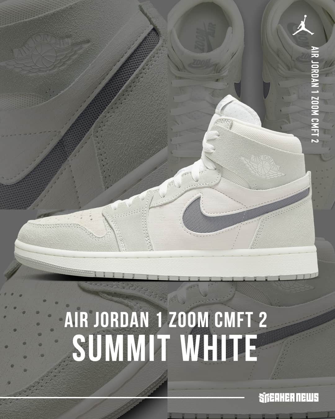 Sneaker Newsさんのインスタグラム写真 - (Sneaker NewsInstagram)「These might be the CLEANEST Air Jordan 1 Zoom CMFT 2 yet...⁠ Tap the link in our bio to see the "Summit White" colorway!」9月10日 9時00分 - sneakernews