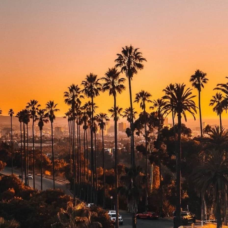 ルイス・グローバーのインスタグラム：「Sunset California 🧡 always  • x #usa #california」